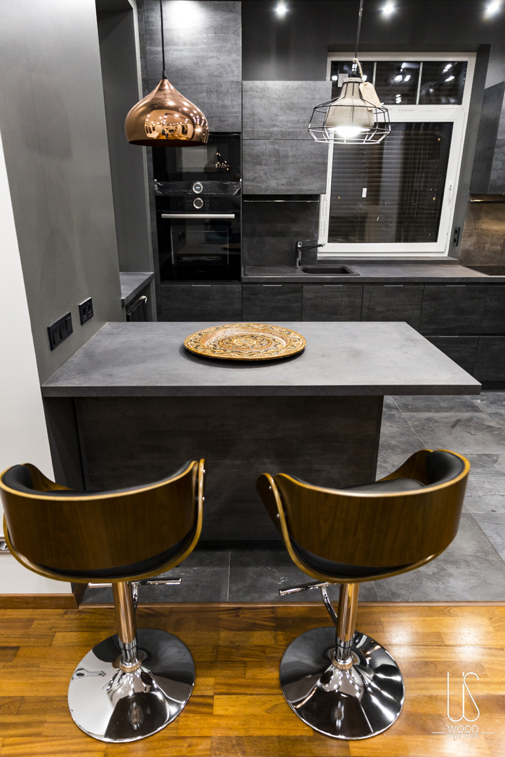 乌克兰基辅"石墨焦糖"厨房设计-13