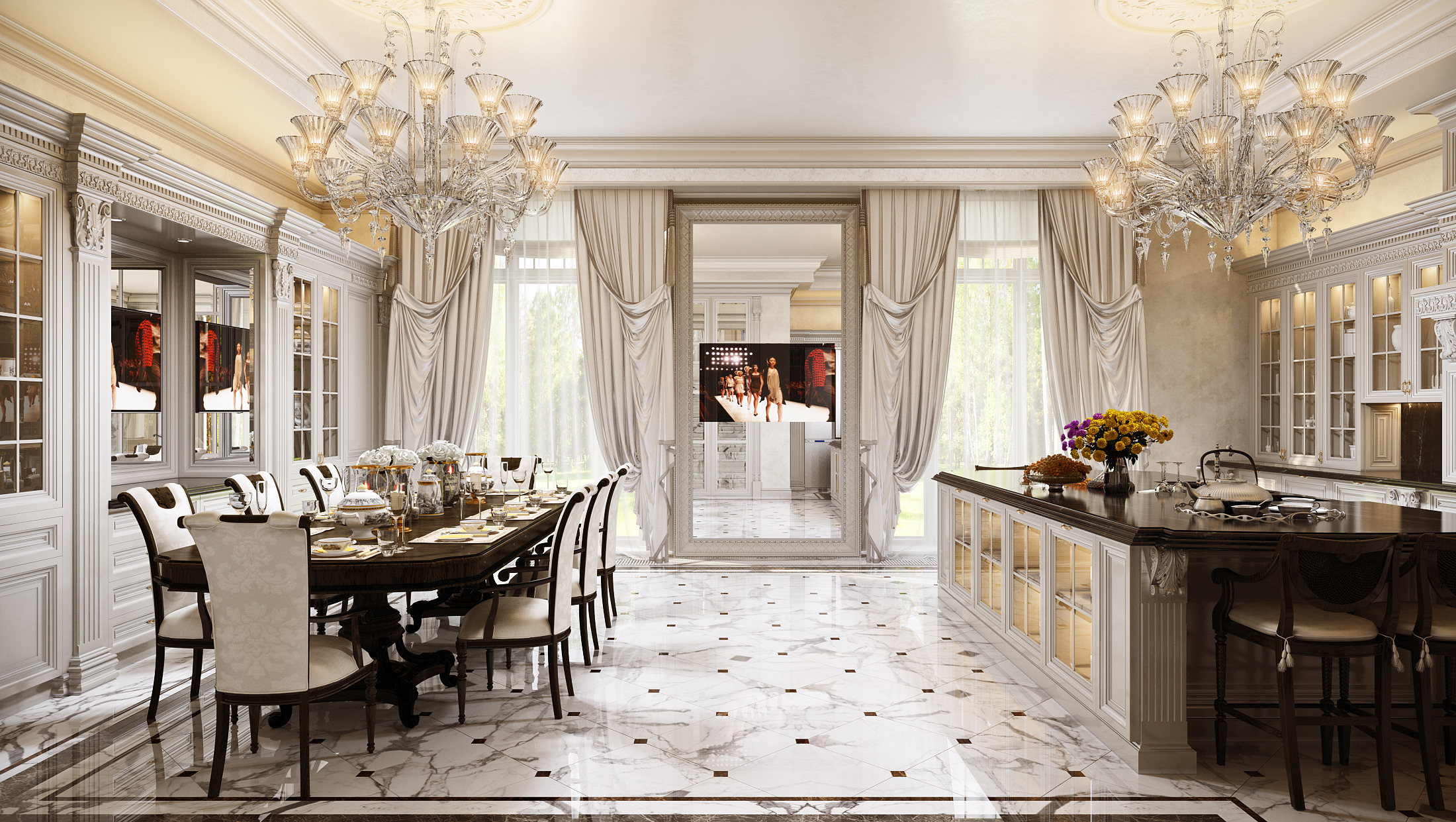 莫斯科轻法式经典住宅设计-31