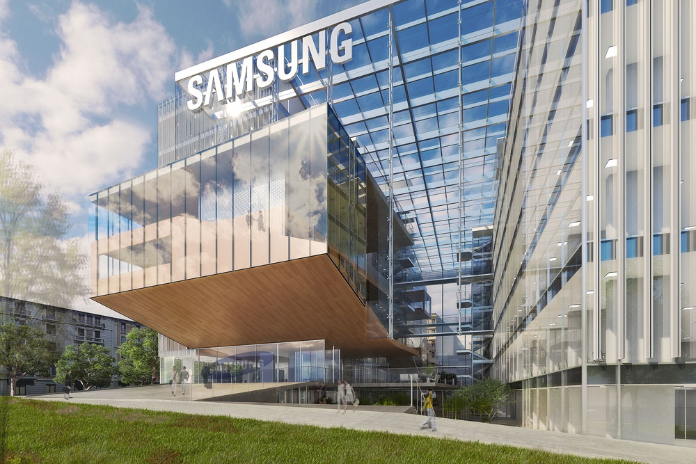 三星米兰总部大楼设计 | 双厂房建筑群打造公共广场-0