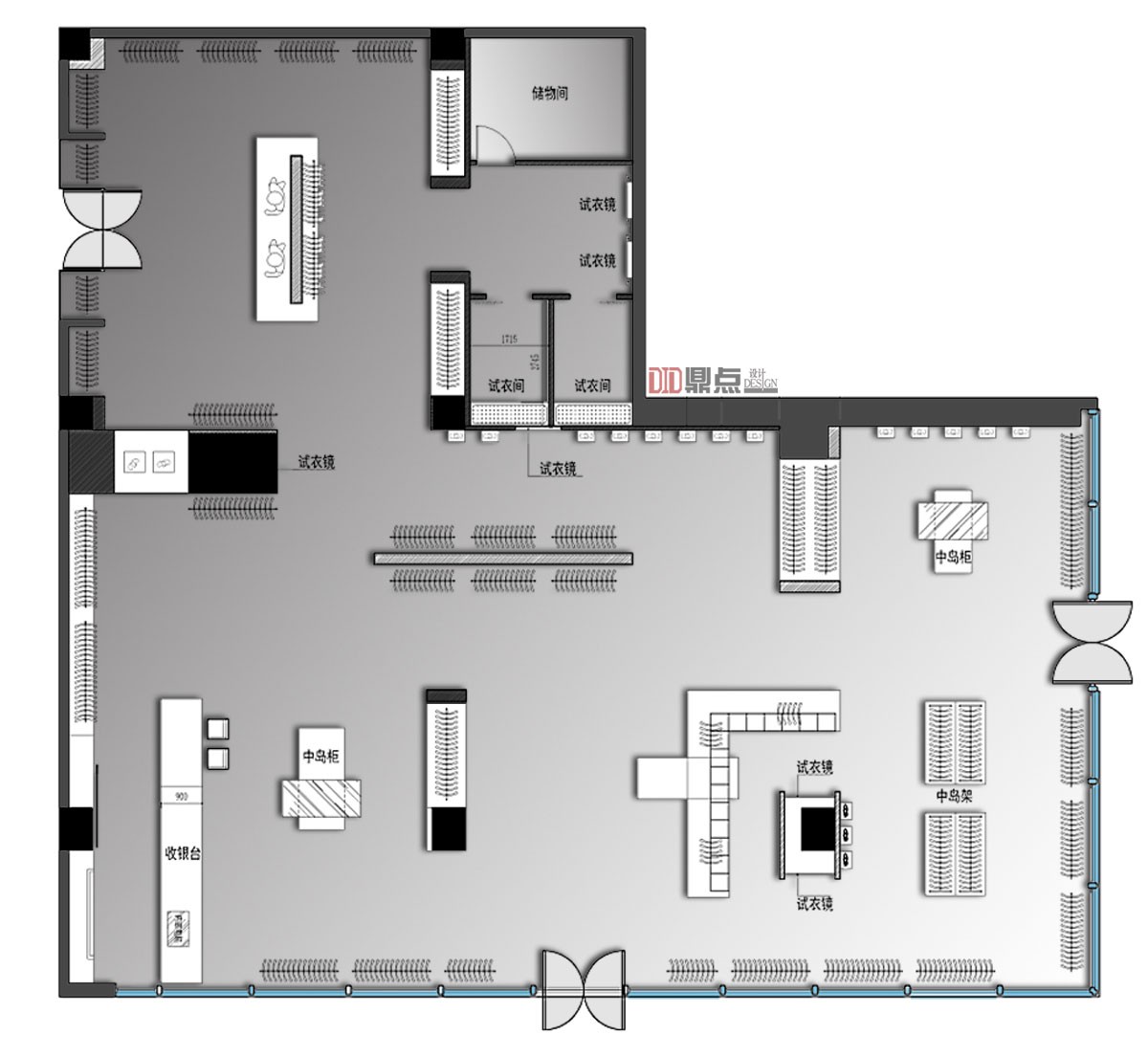 DID 鼎点室内设计 | OUTLETS 奥特莱斯服装店,时尚线条点面完美结合-21