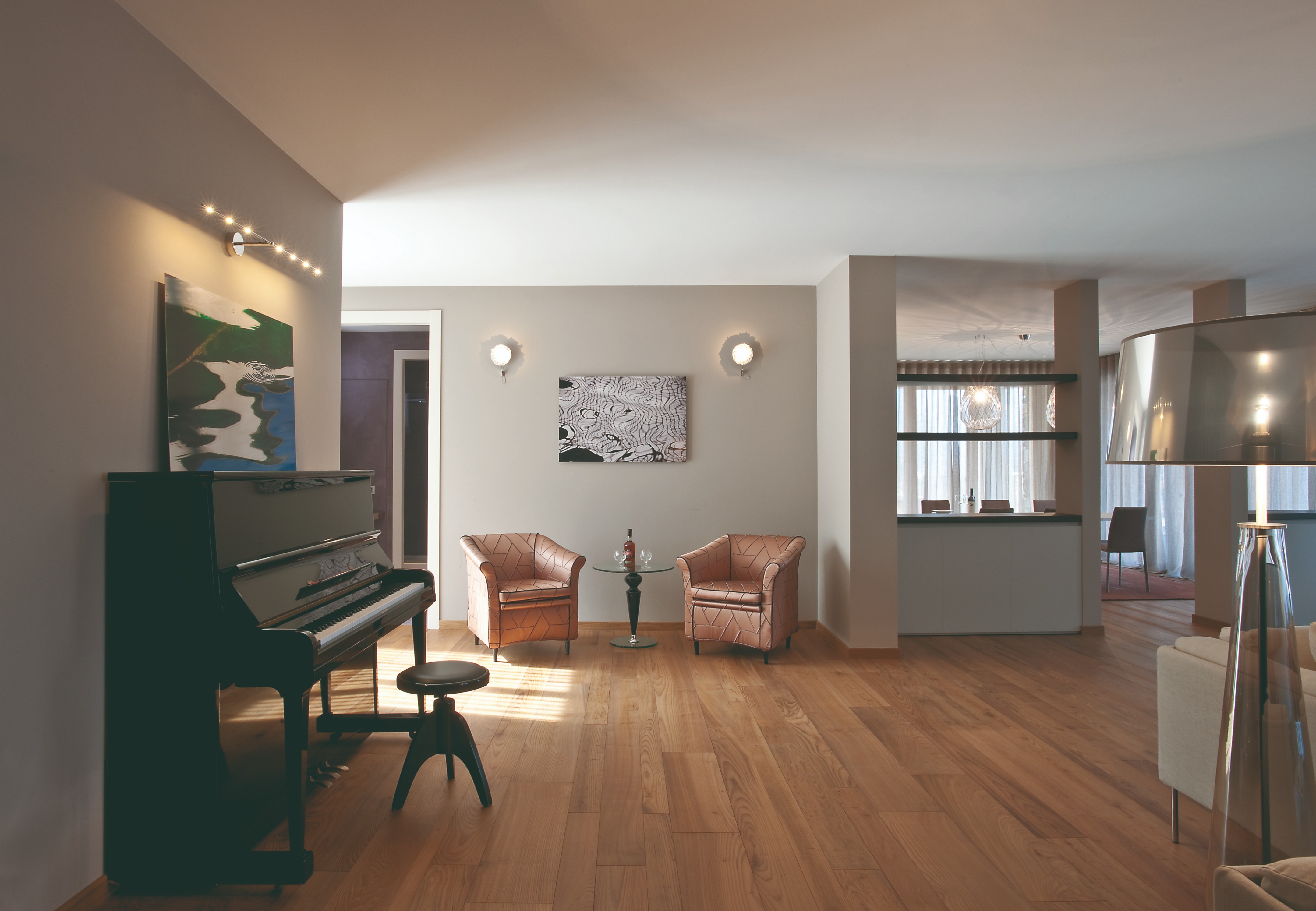 别墅，餐厅·木材和石头-1