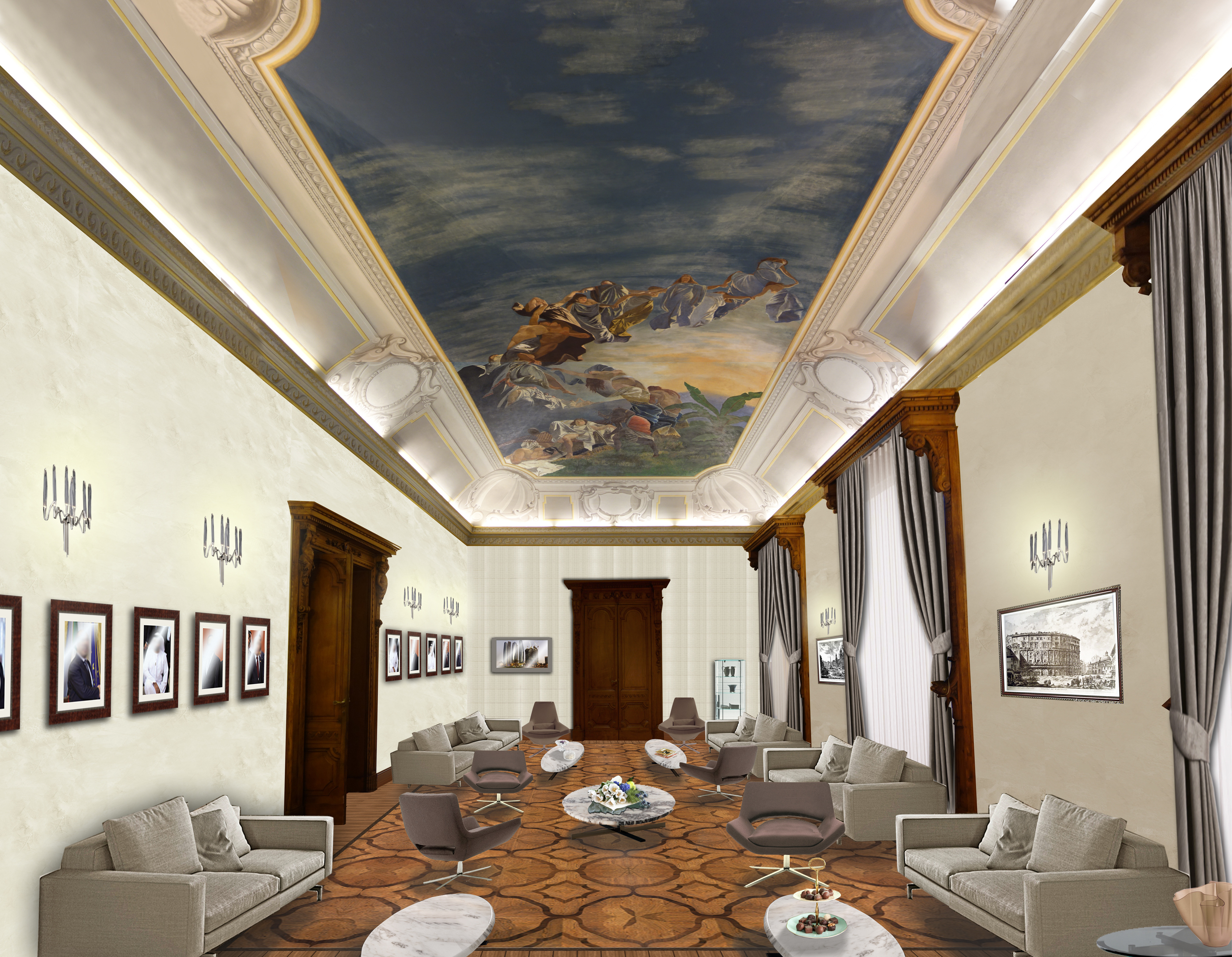 意大利罗马使馆别墅室内设计-19