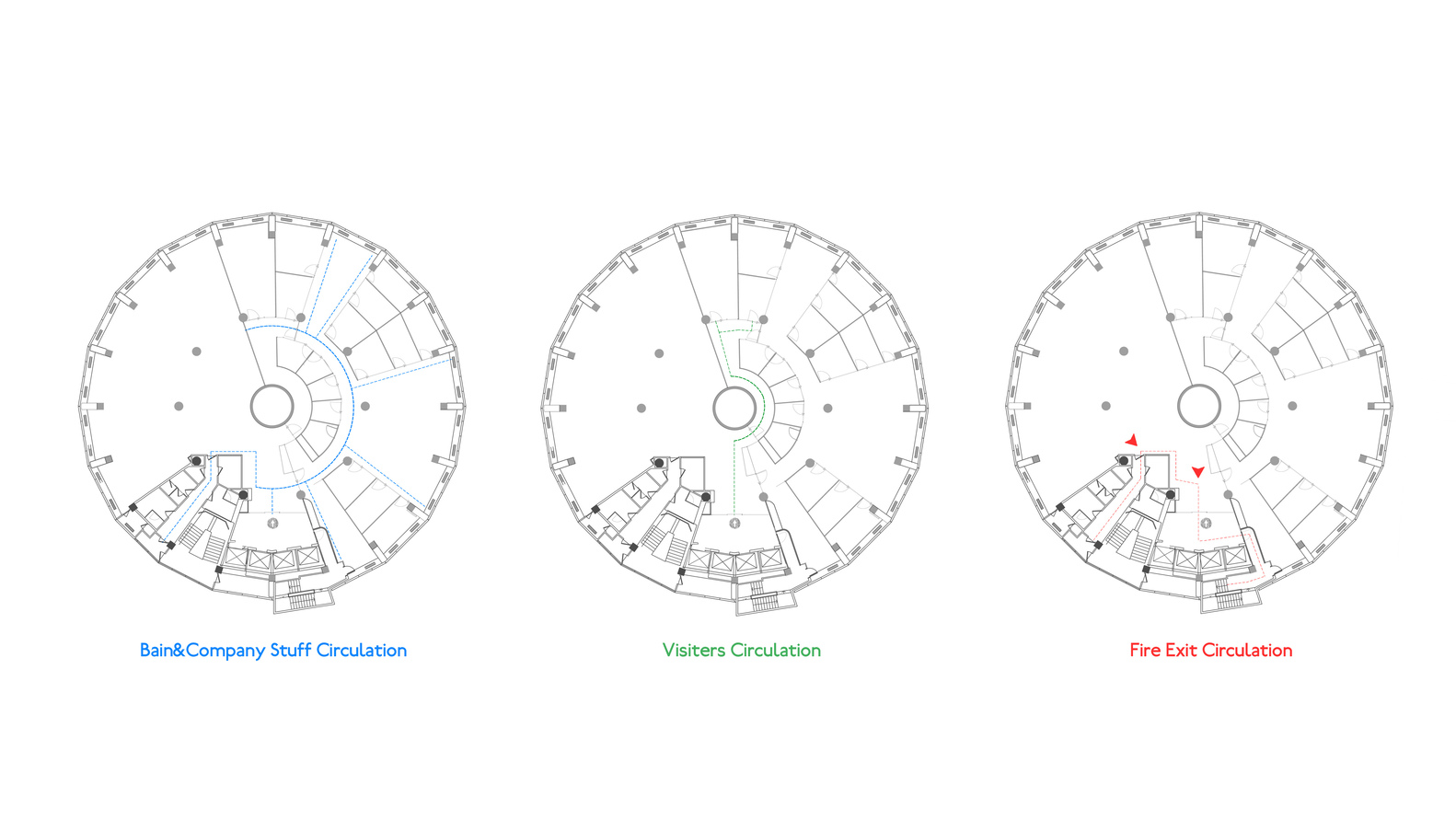 环形办公室的有机流动与自然光应用-43