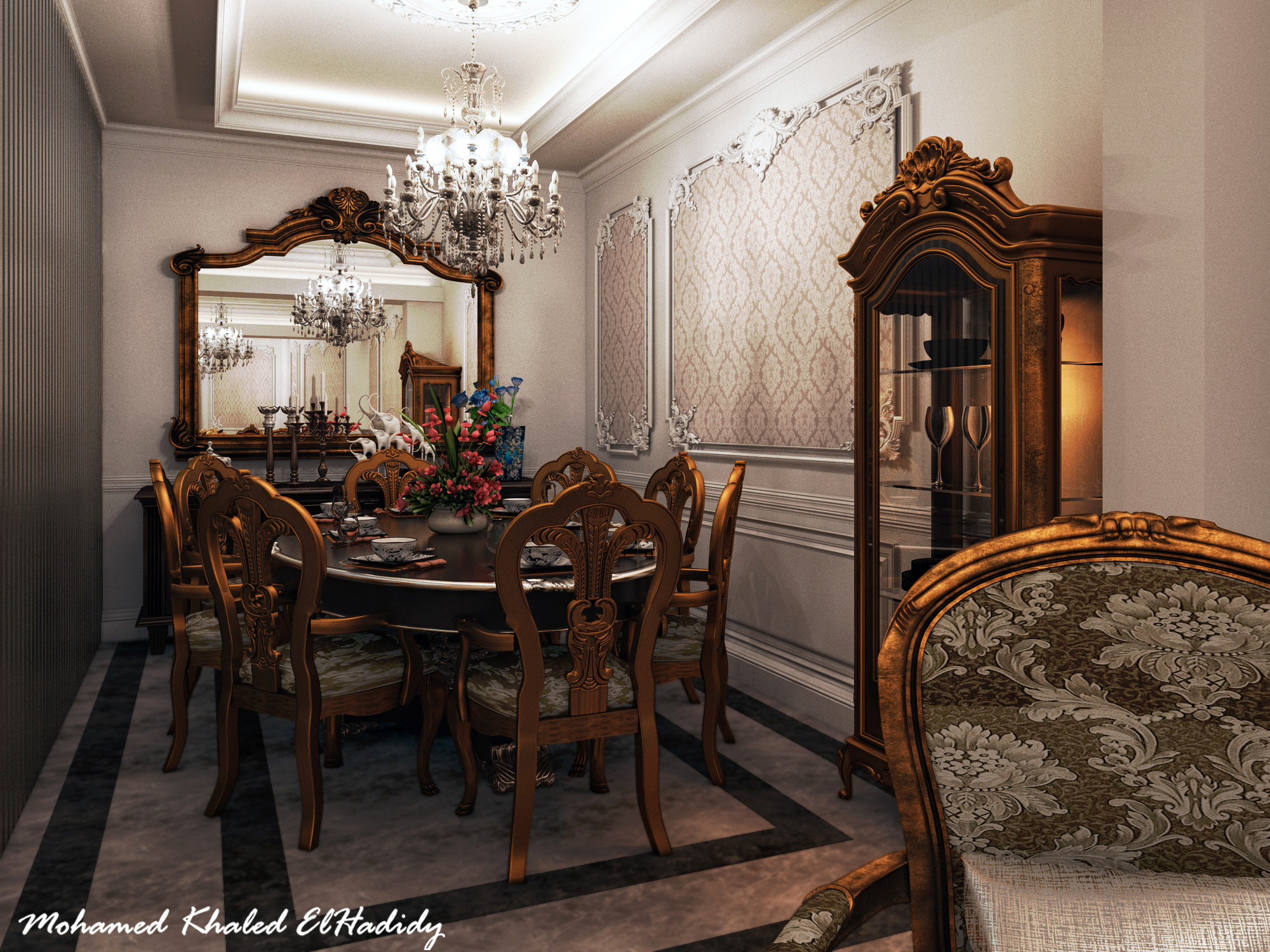 新开罗 110 平米私人别墅接待室设计-8