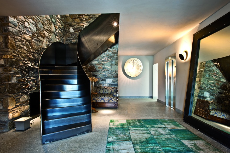 别墅,餐厅·木材和石头-0