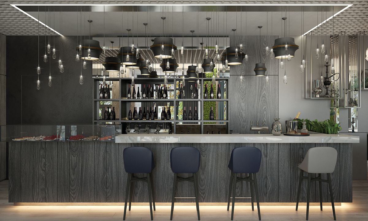 公园大道餐厅,哈尔科夫的中性色调折衷主义空间-2