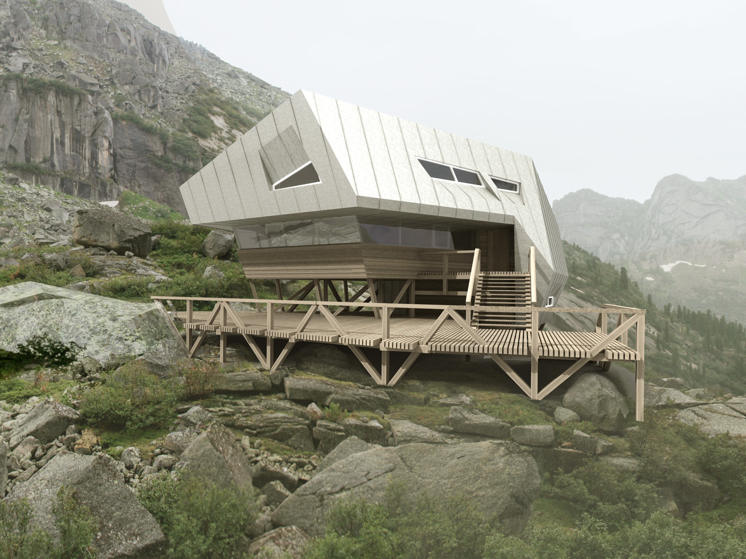 自然公园 Ergaki 山间度假屋设计-1