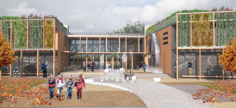 "H"型校园建筑 | 自然镜像与教育故事的融合-0