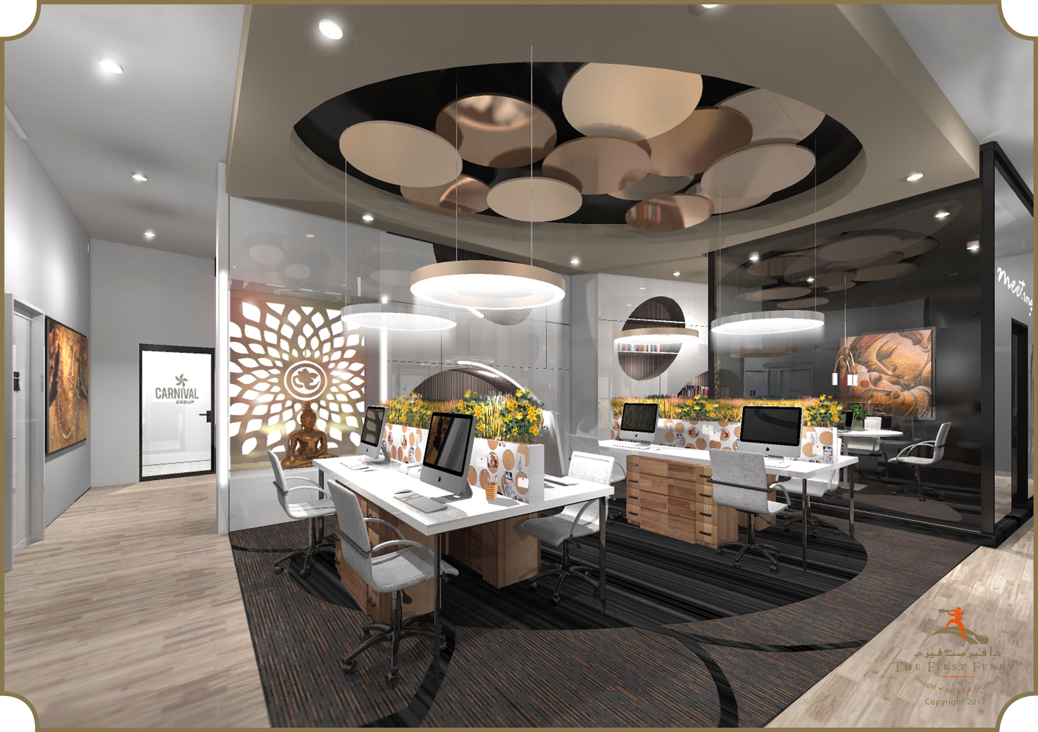 迪拜 binary tower 奢华办公空间设计-0