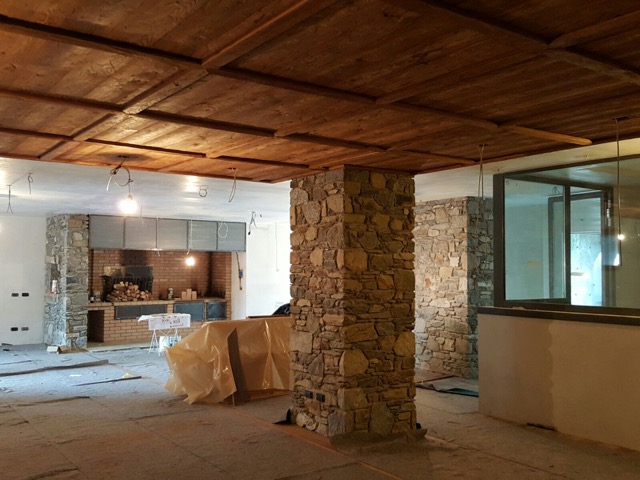 别墅，餐厅·木材和石头-42