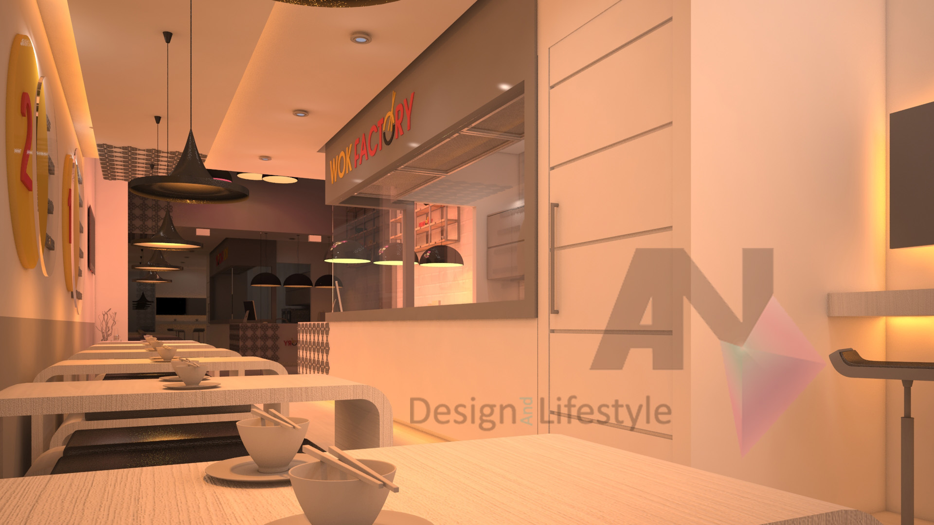 工业风亚洲快餐店设计 | Wok Factory Restaurant-5