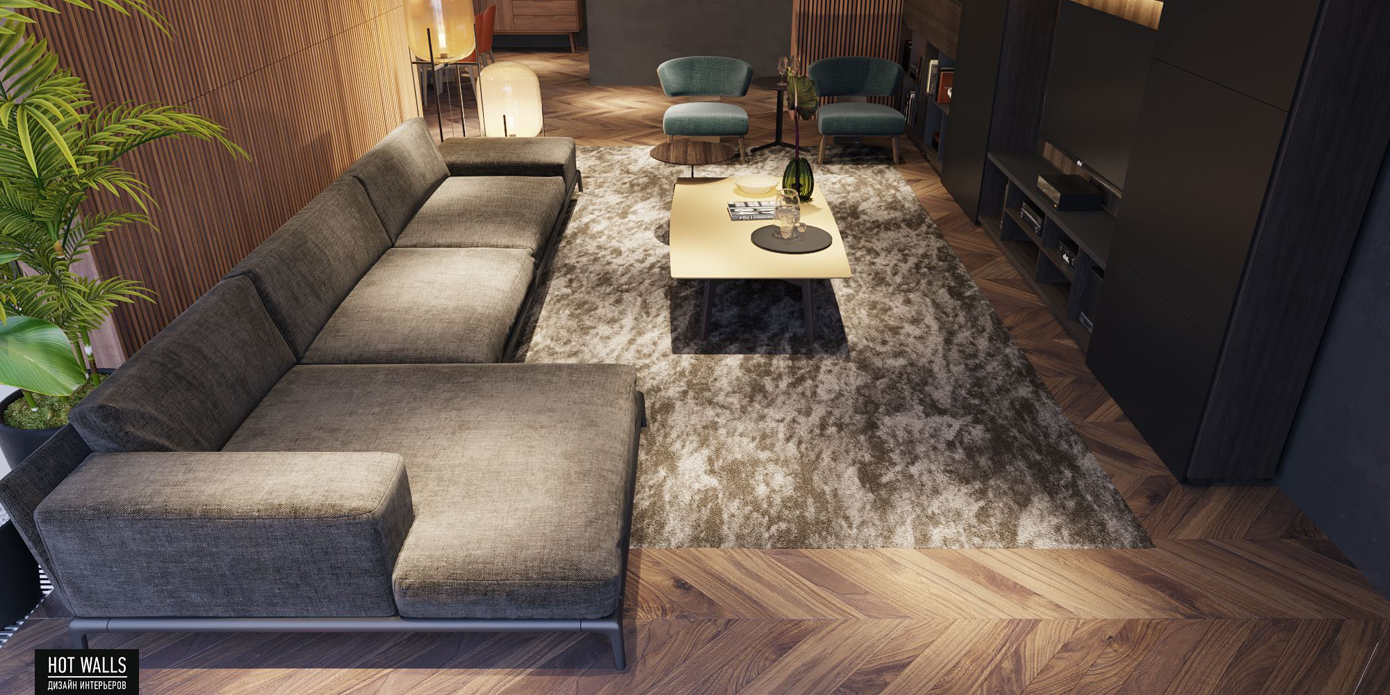 莫斯科公寓设计，融合城市风光与室内美学-3