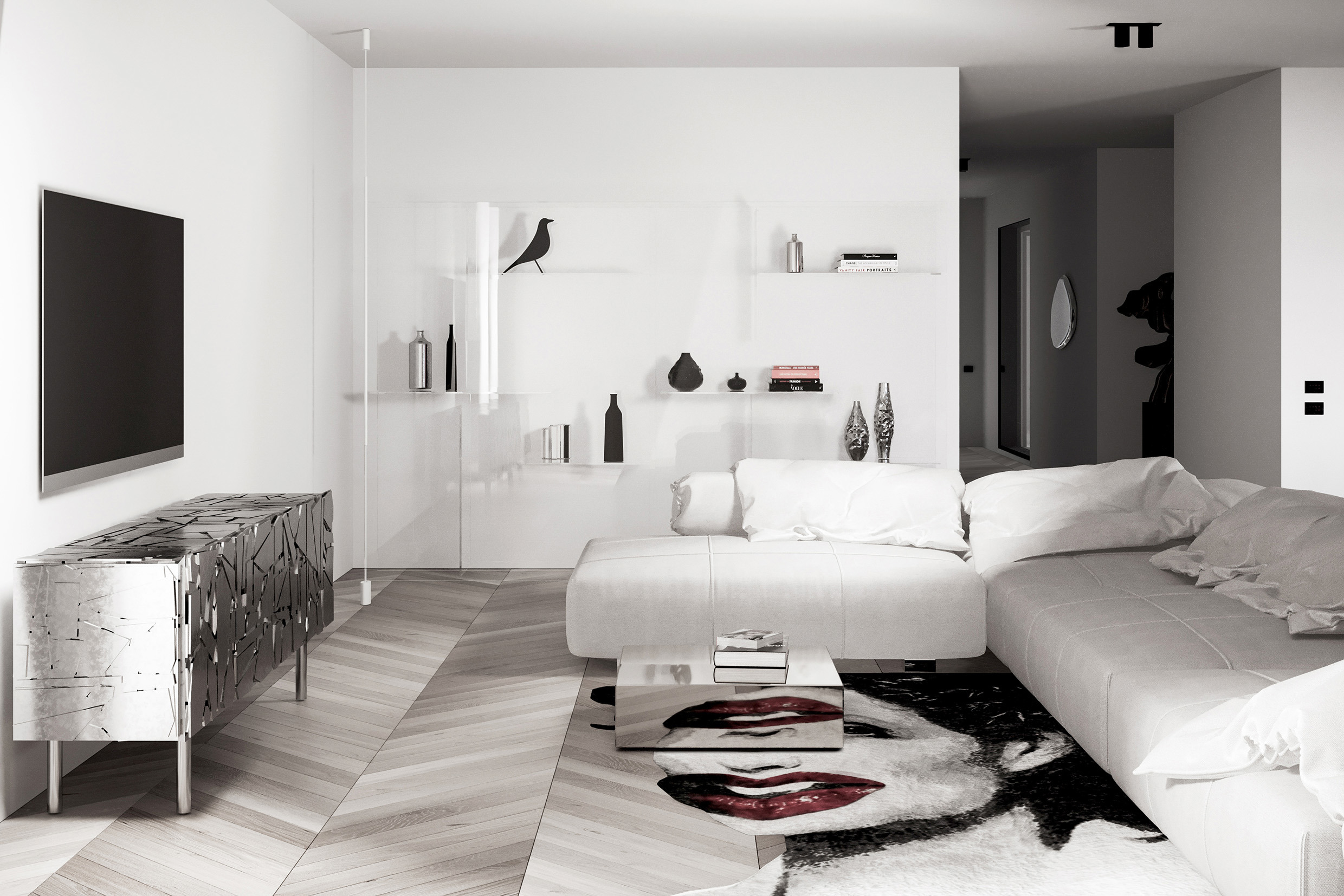 米兰中心 300 平米空中别墅，艺术与自然的和谐融合-3