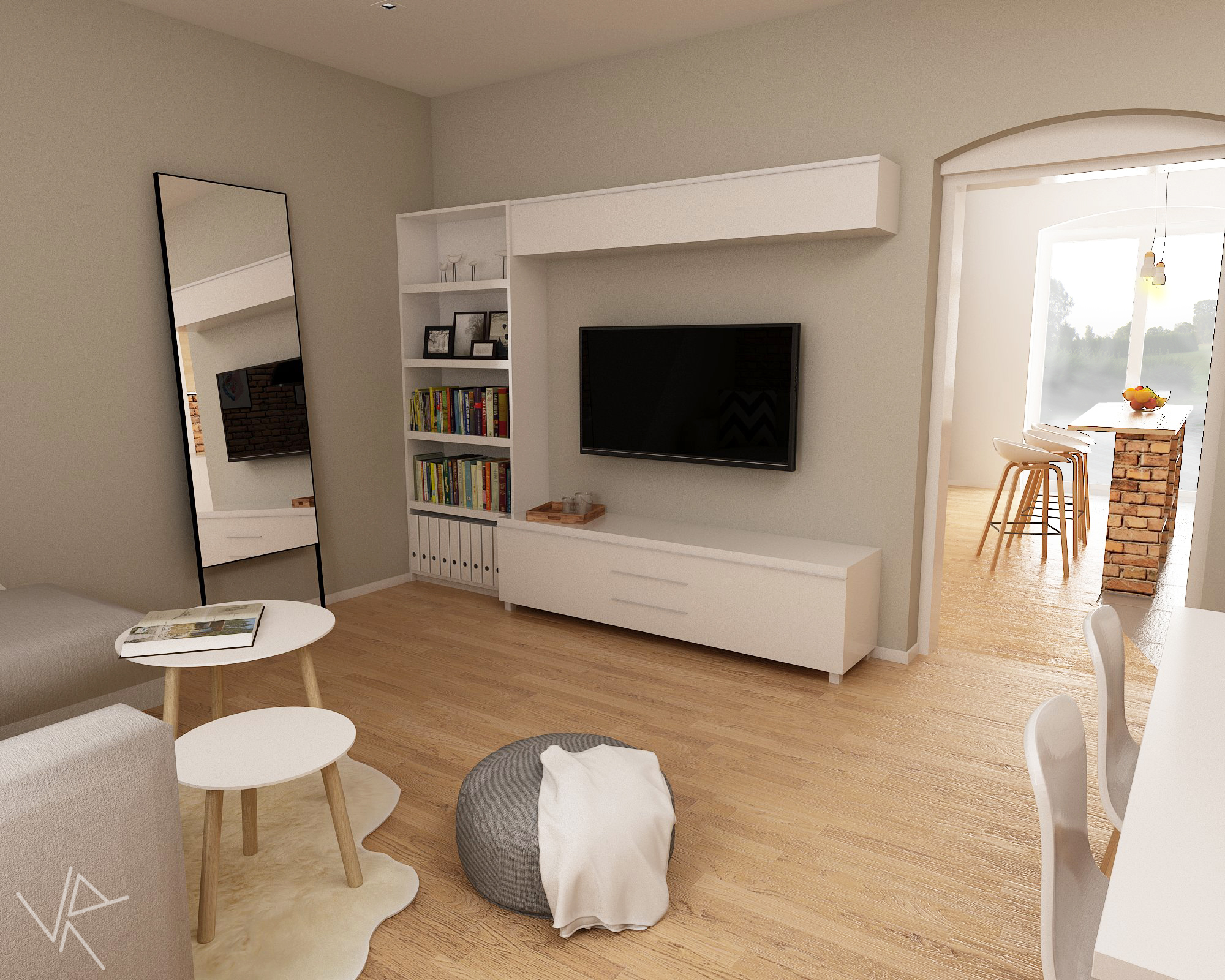 现代都市厨房客厅设计实例-3