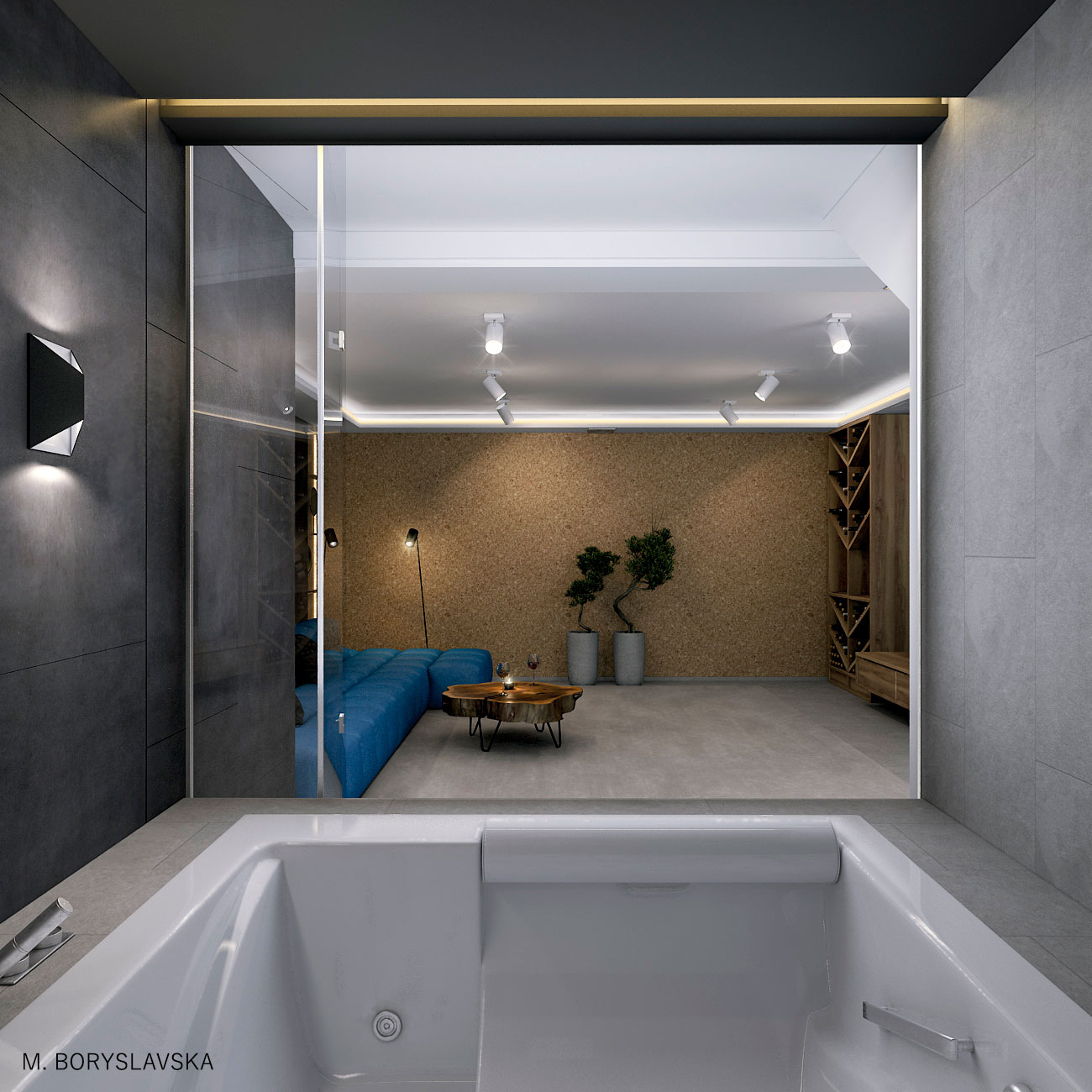 基辅 147 平米联排别墅现代室内设计-5