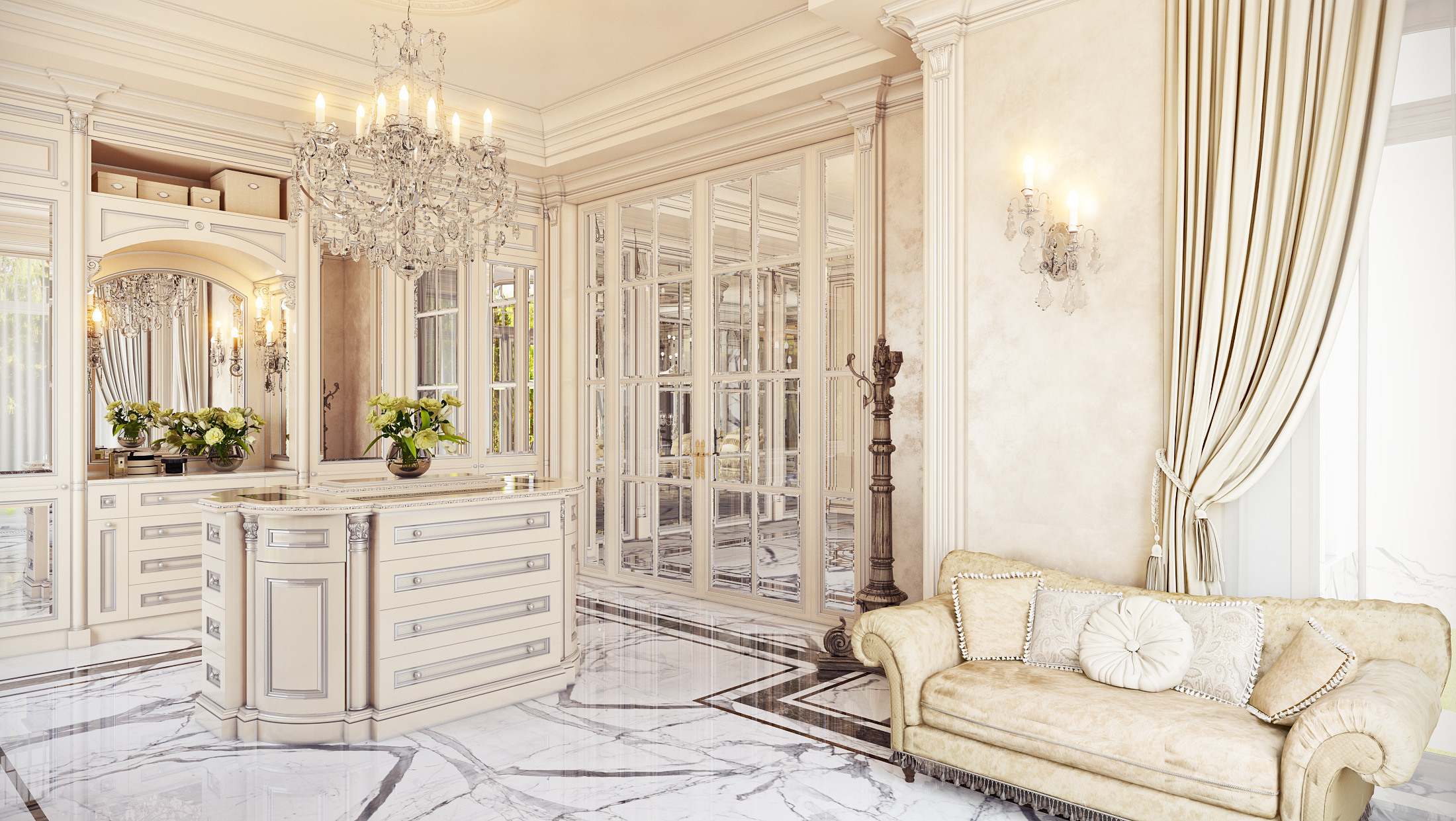 莫斯科轻法式经典住宅设计-21