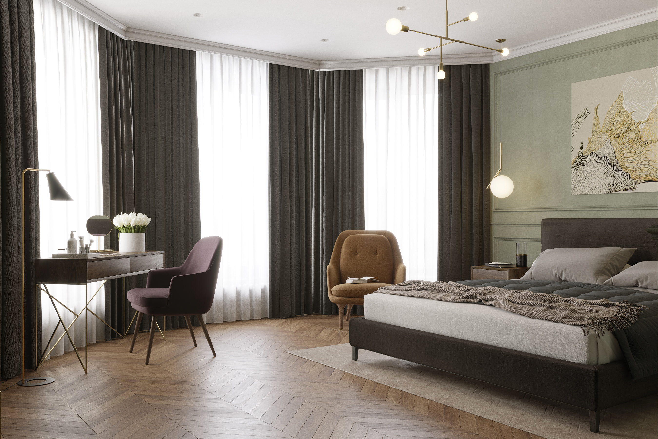 俄罗斯家庭住宅二楼现代与古典的完美融合-4