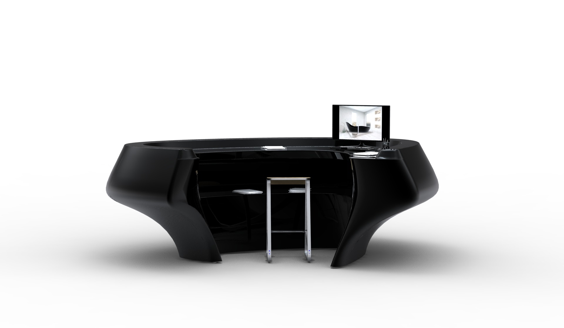 有机造型飞翼接待台-22