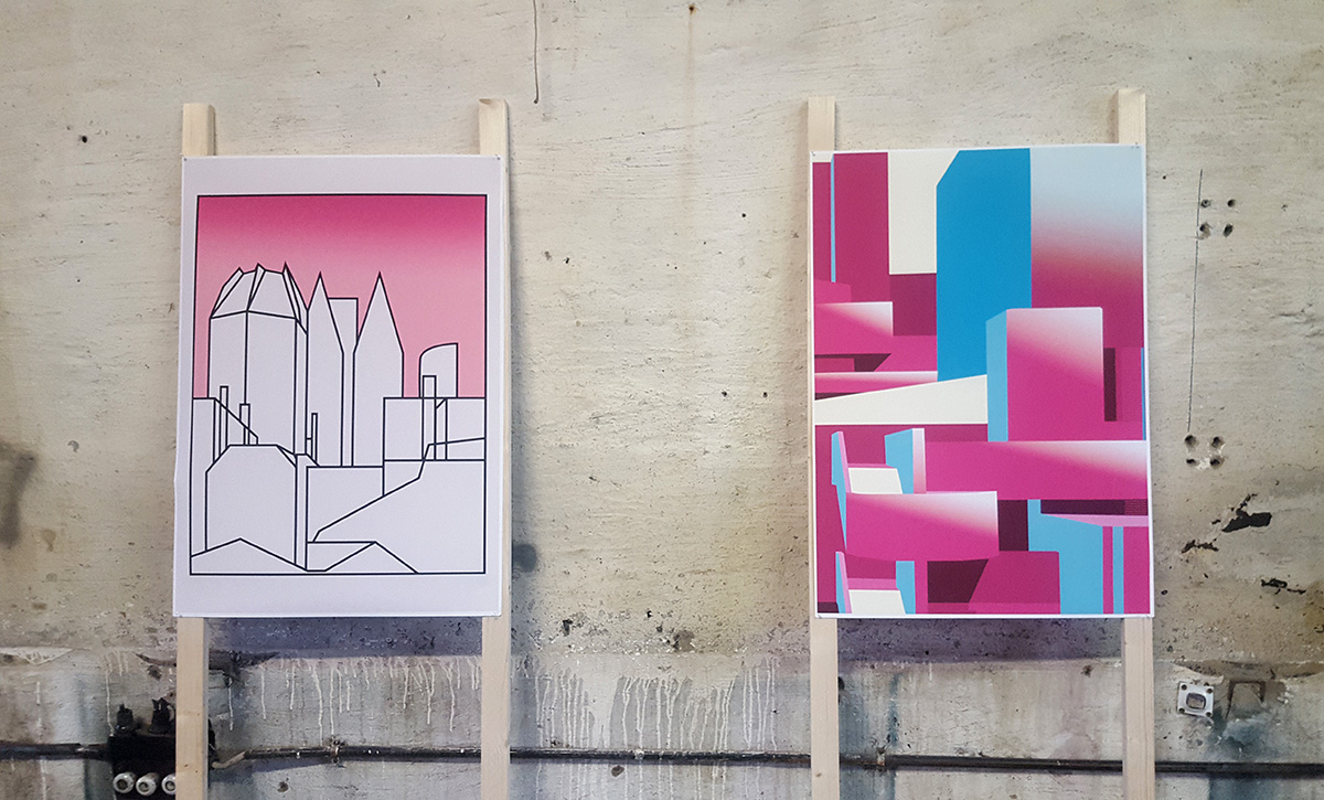 线条色彩构建数字建筑插画-6