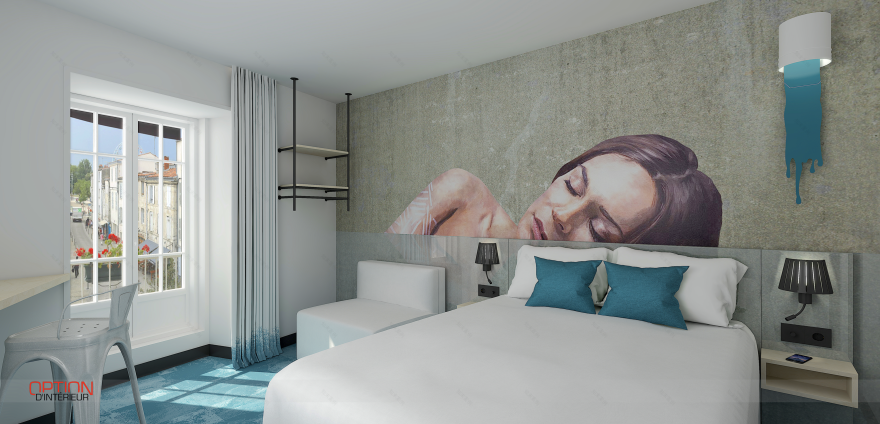 法式海滨酒店"Le Bord'O"的街头艺术风格室内设计-3