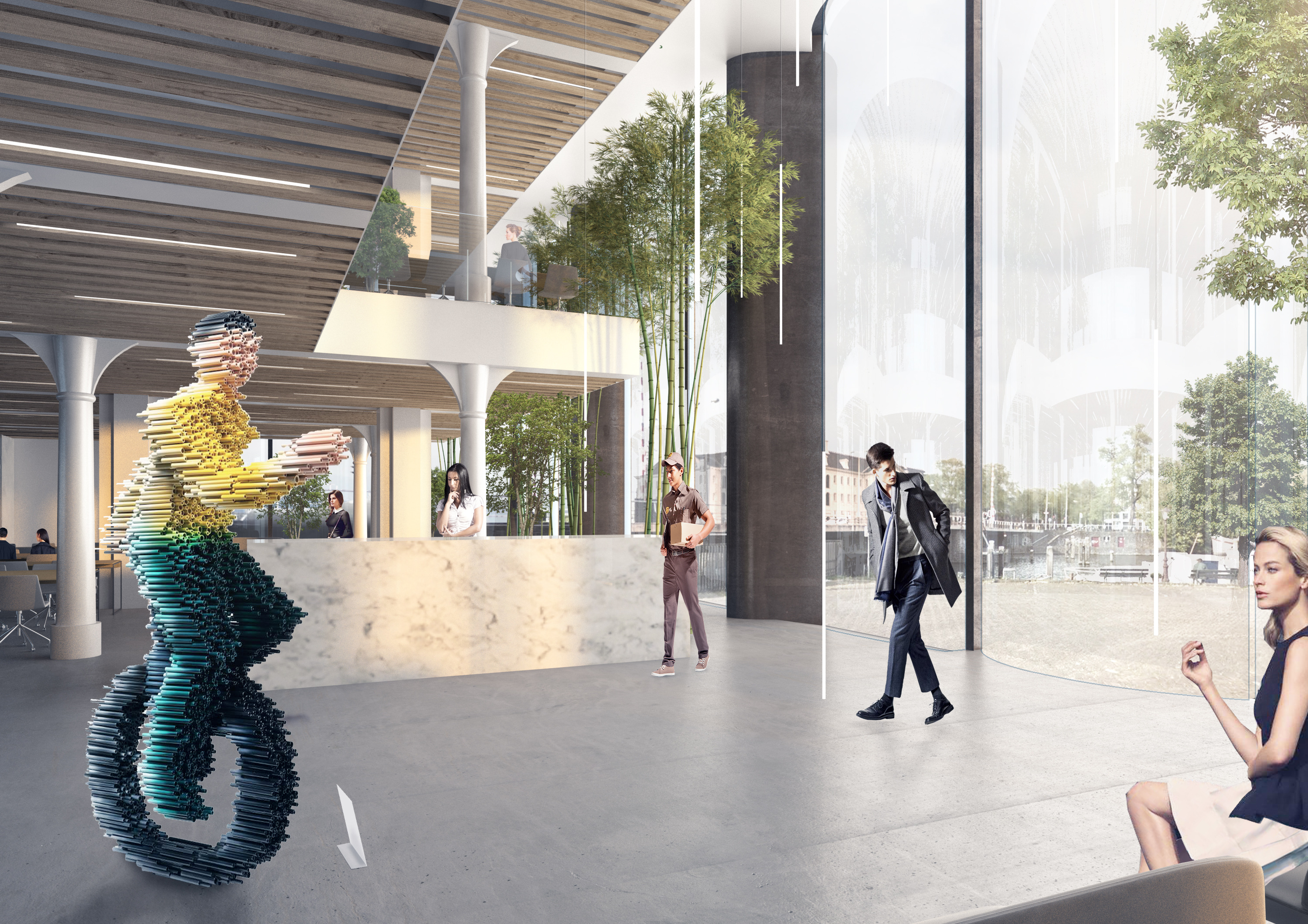 荷兰 Nieuwevaart 办公大楼透明曲面玻璃翻新设计-2