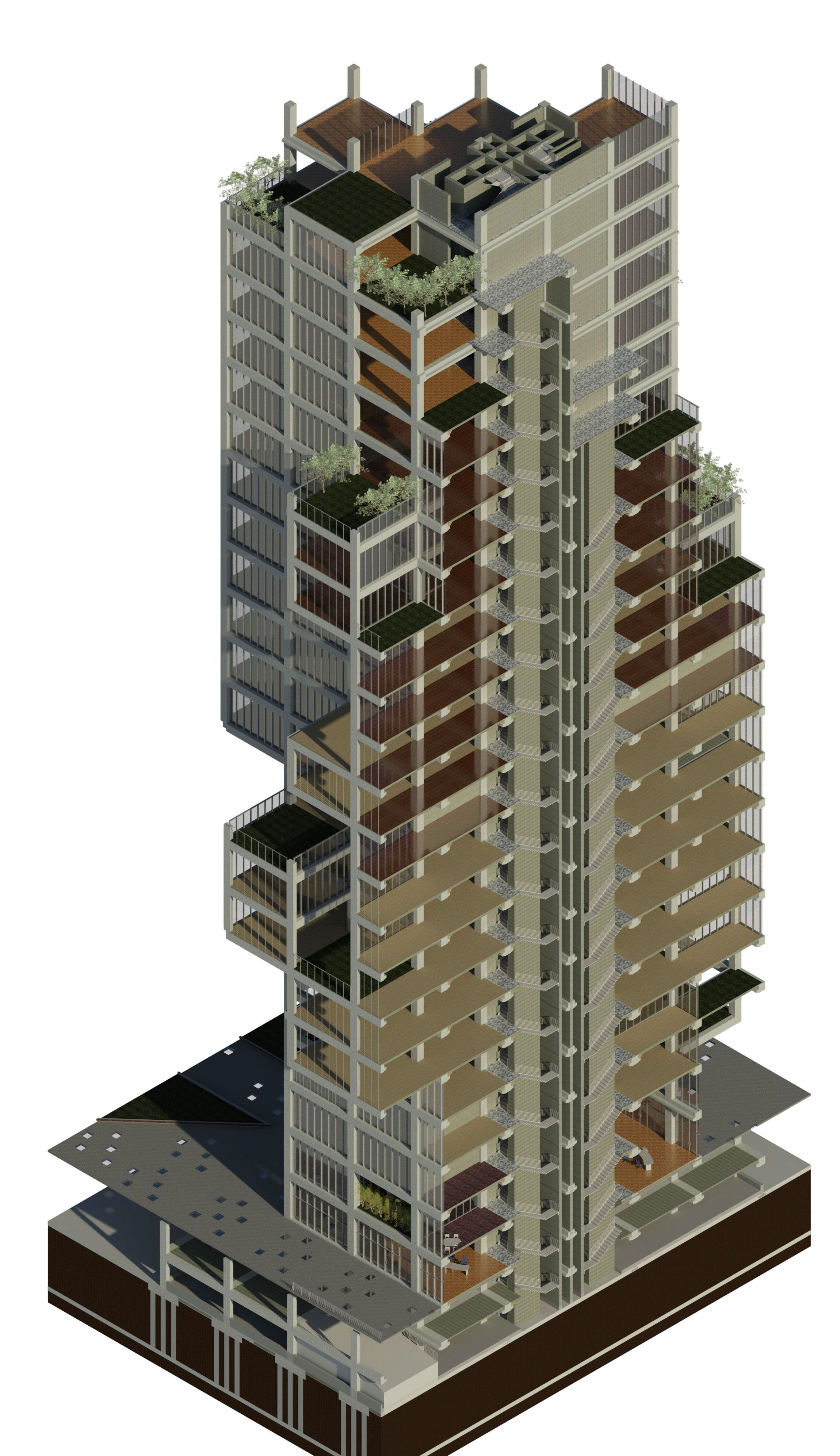 丹麦天空村 Rodovre 混合用途塔楼的 BIM 协调项目-23