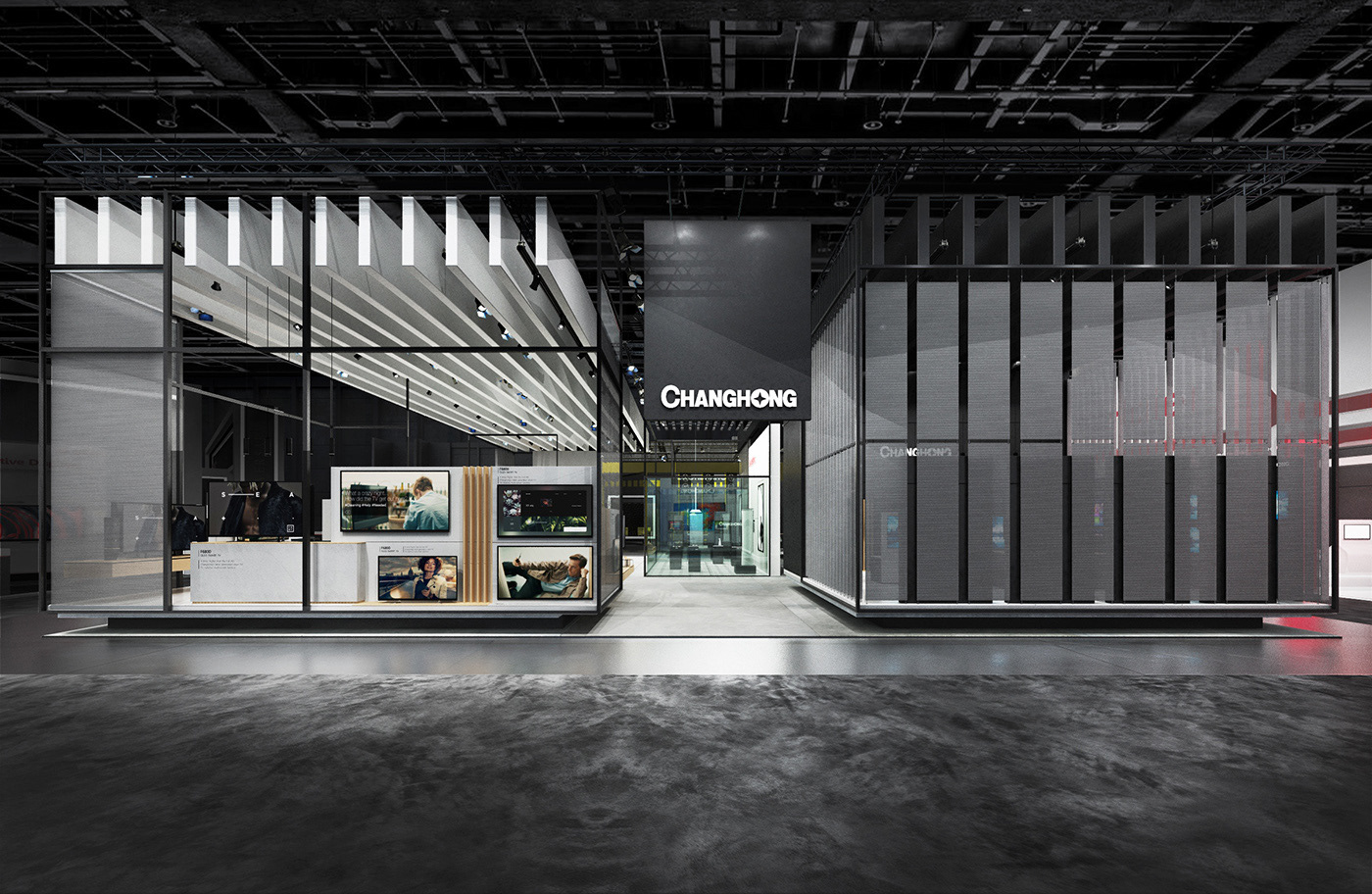 长虹 IFA 柏林展台设计 | 现代建筑模块与智能家居的完美融合-2