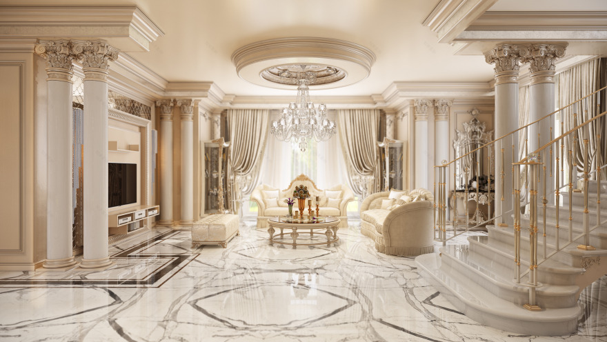 莫斯科轻法式经典住宅设计-39