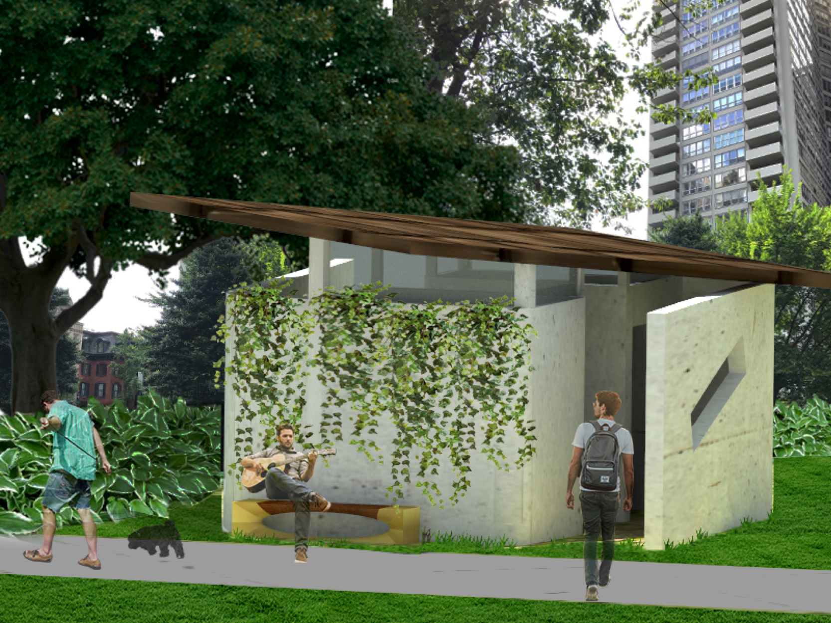 公园公共浴室设计 | 自然与隐私的和谐共生-10