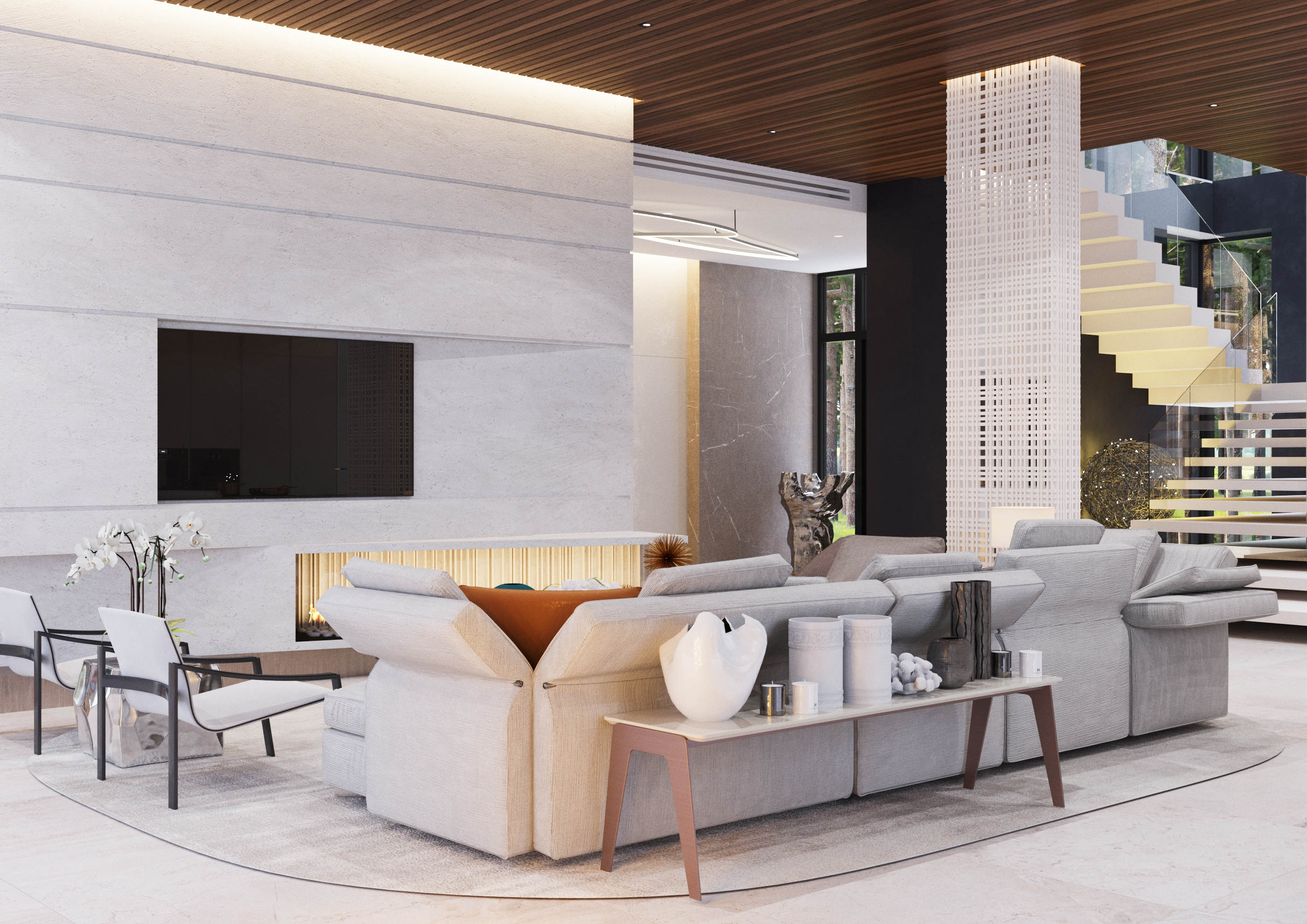 莫斯科乡村别墅 | 2017 年完工的单家庭住宅室内设计案例-28