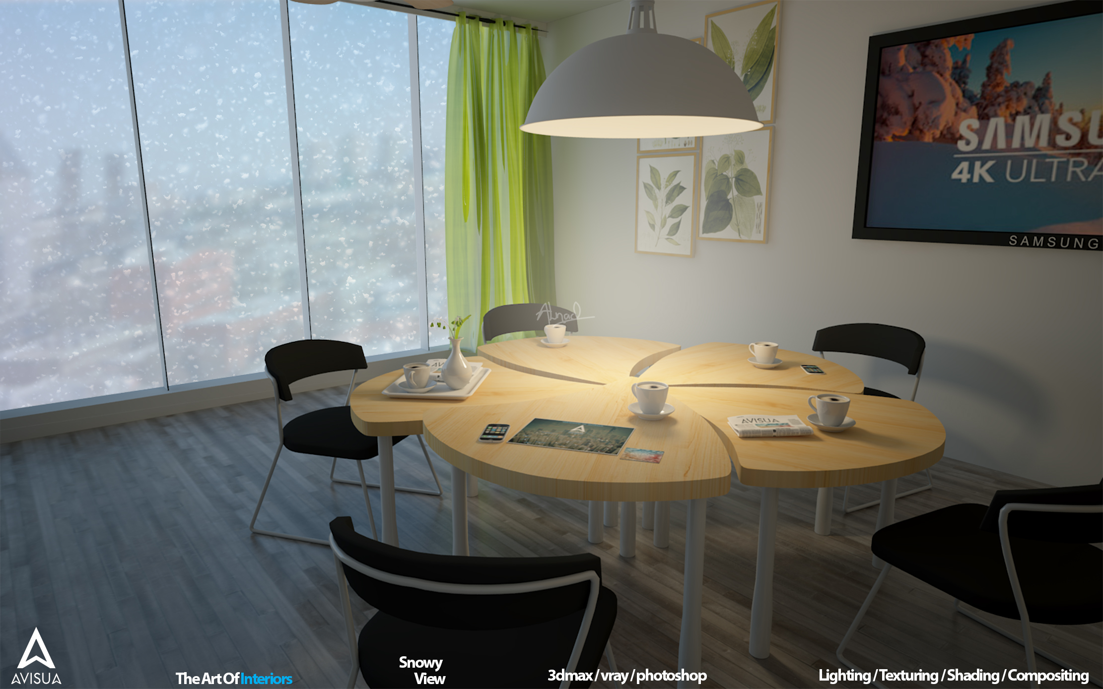 Architecture - Room / Round Modern Table-5