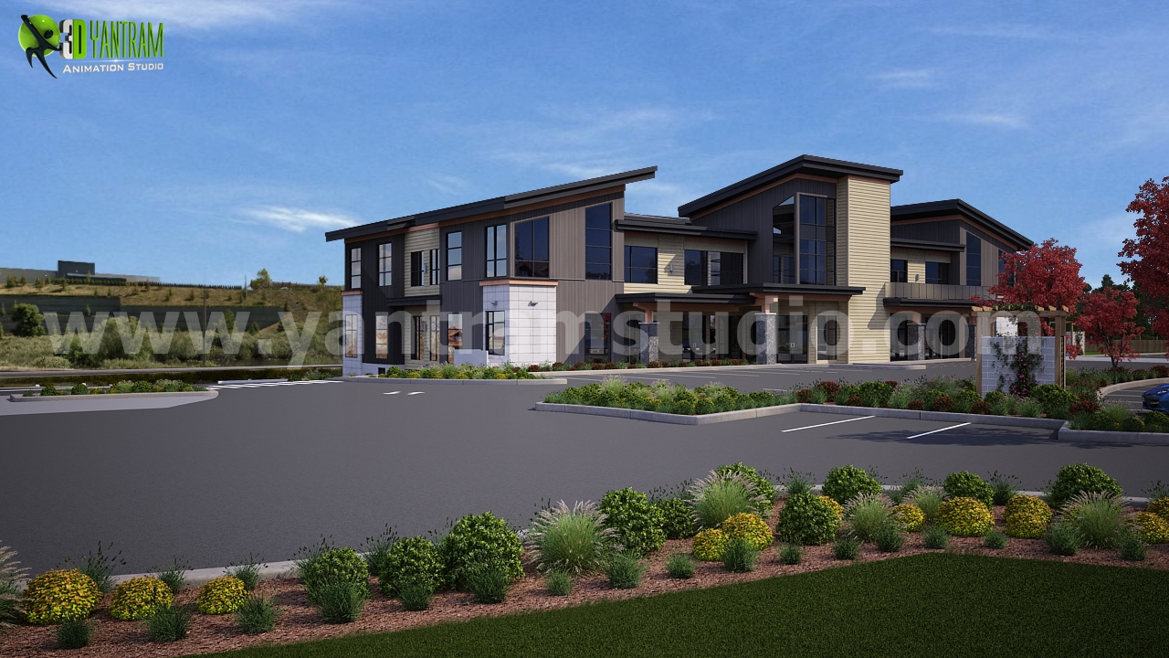 加拿大在建现代办公空间三维渲染-19