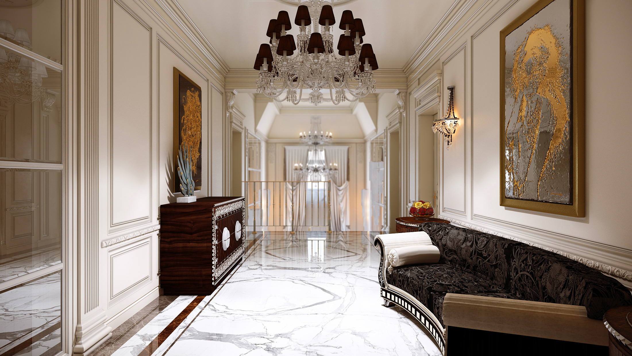 莫斯科轻法式经典住宅设计-51