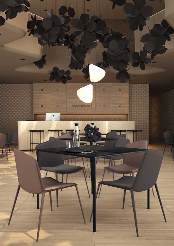 花朵形状装饰的Hollow餐厅-2
