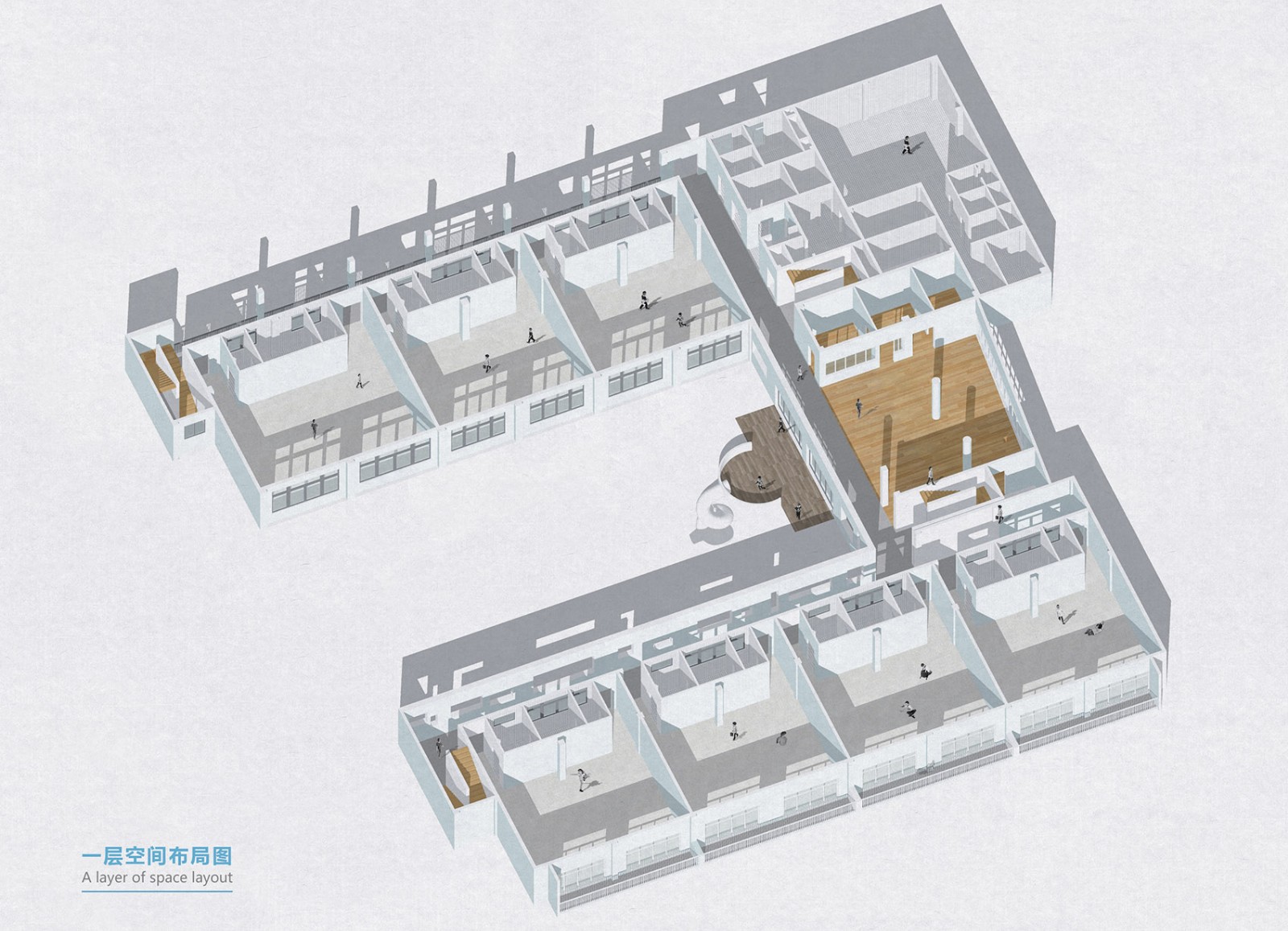 湖北十堰 A+自然幼儿园——自然、简约、童趣的空间设计-39