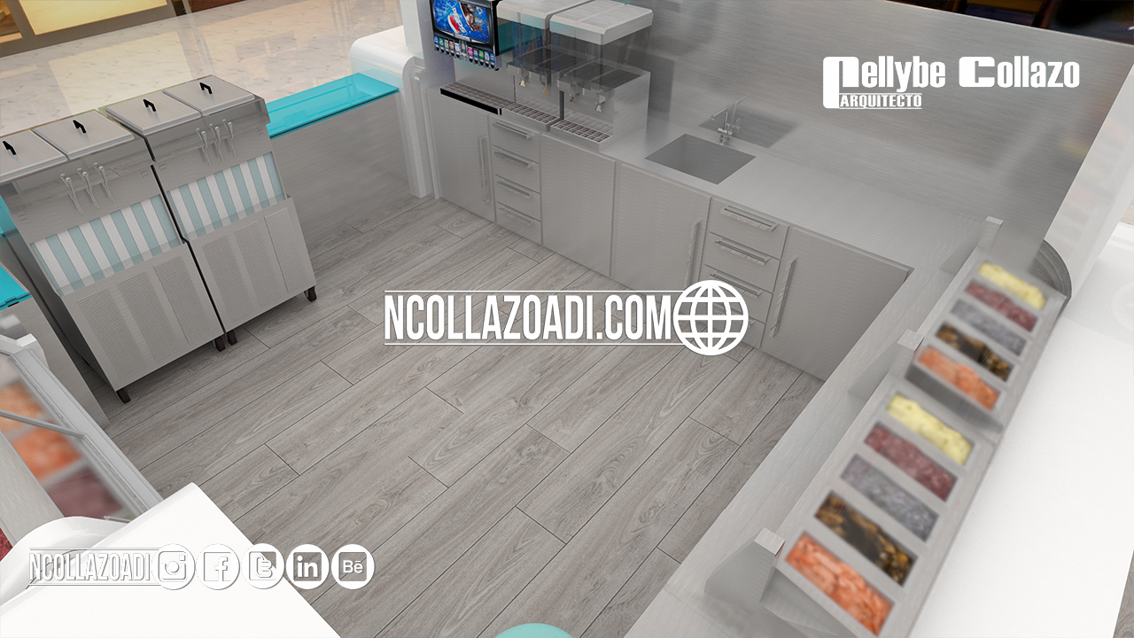 05/02017 Ice Cream Stand Design and Vray 3D Model-5