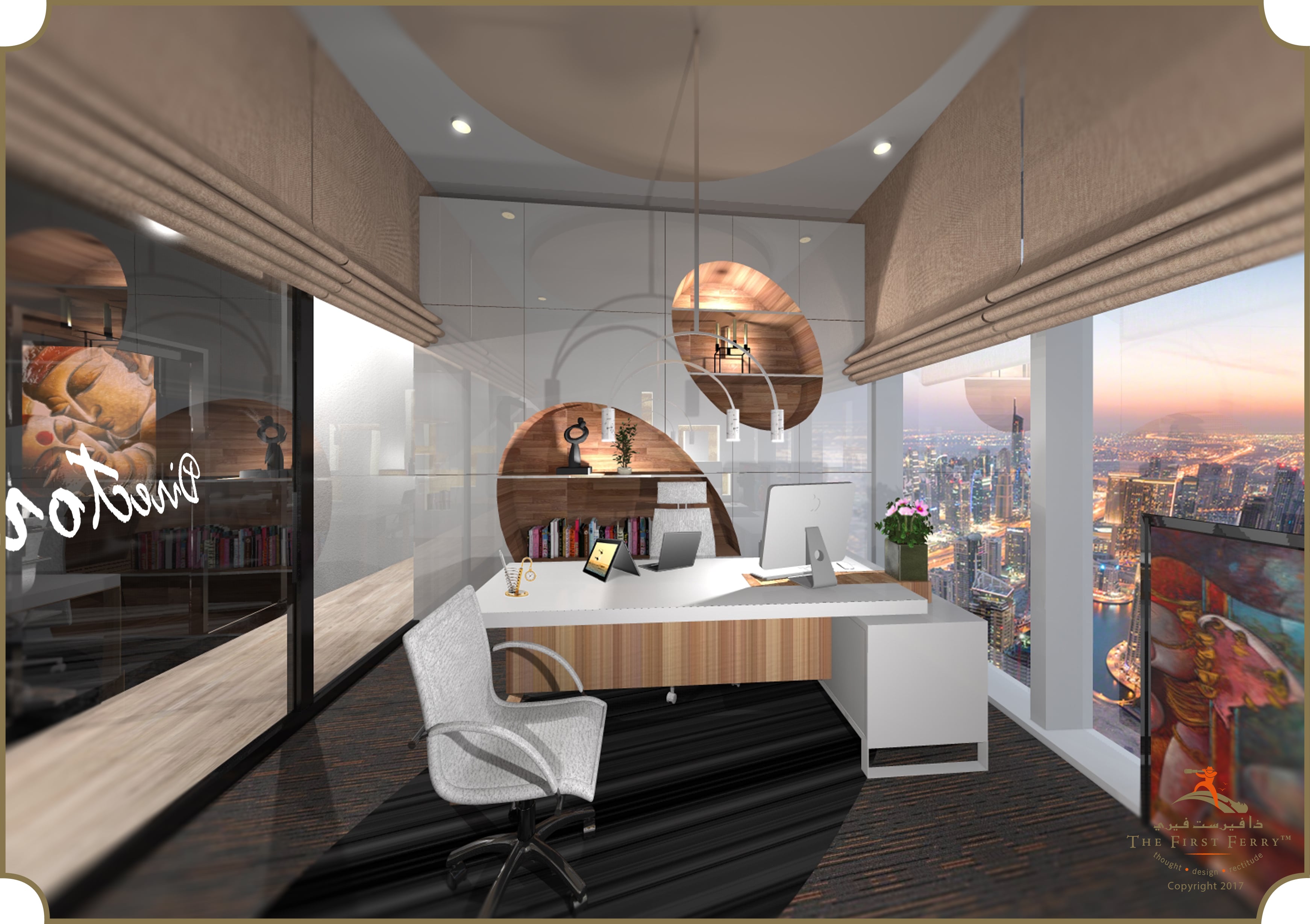 迪拜 binary tower 奢华办公空间设计-6