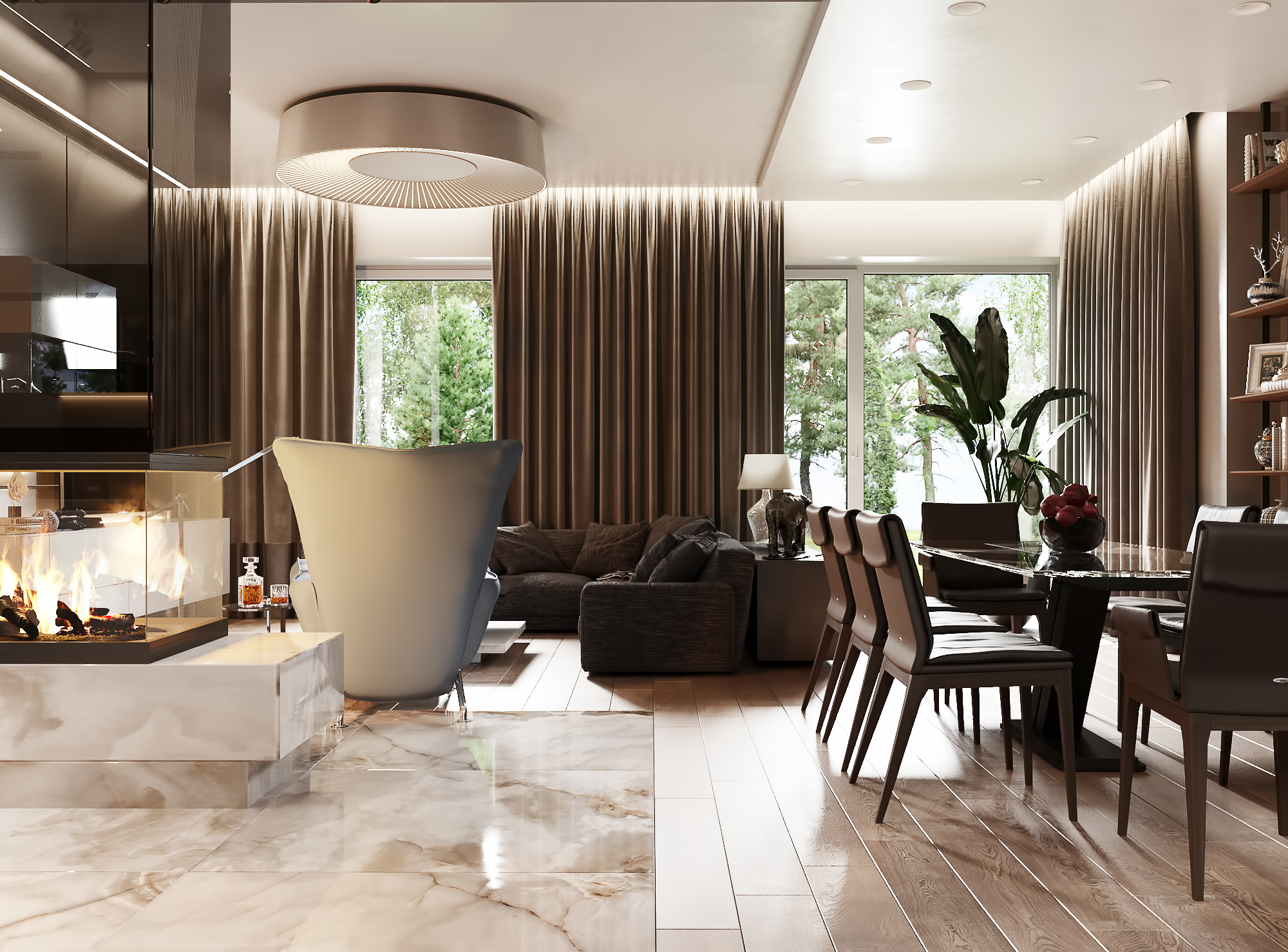 莫斯科 70 平米私人住宅客厅设计-2