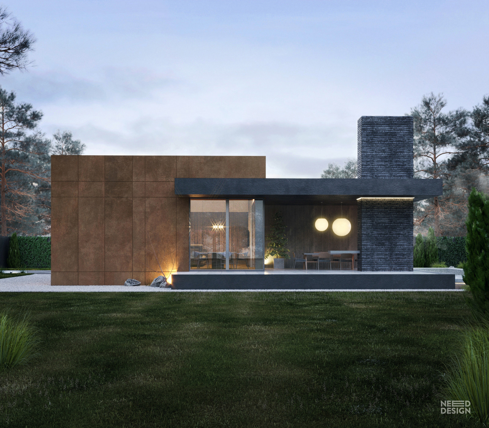 乌克兰 130 平米家庭住宅，钢饰面打造独特魅力-4