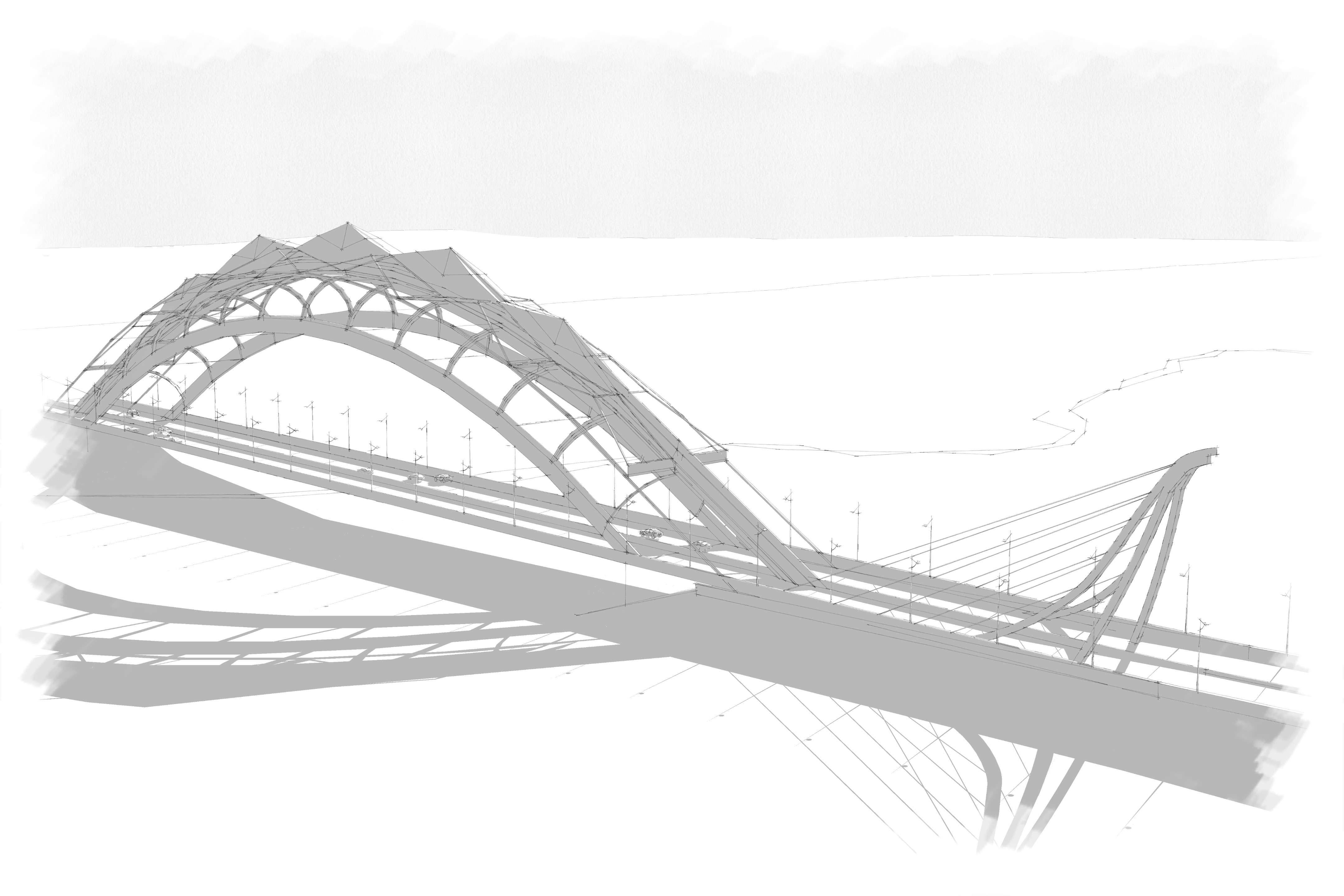 结合鲟鱼元素的 Azerbaijan 地标性桥梁设计-9