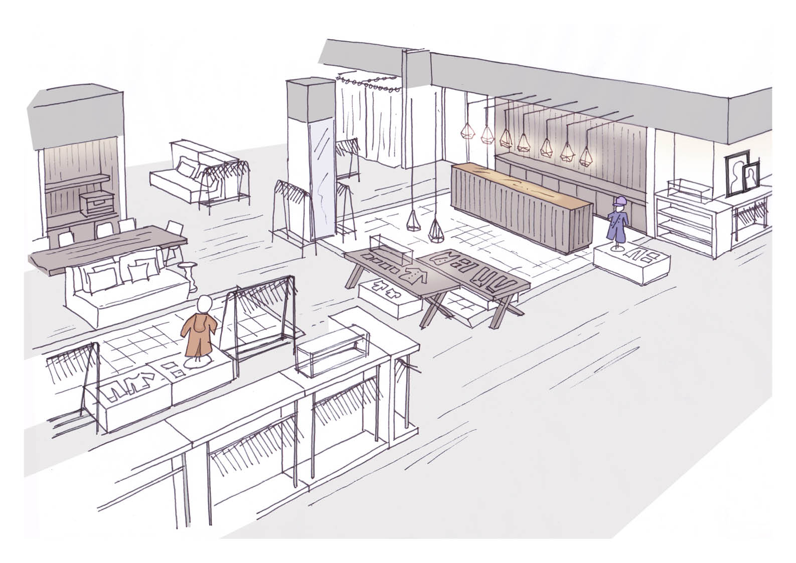 自然色彩的儿童时尚店铺设计-1