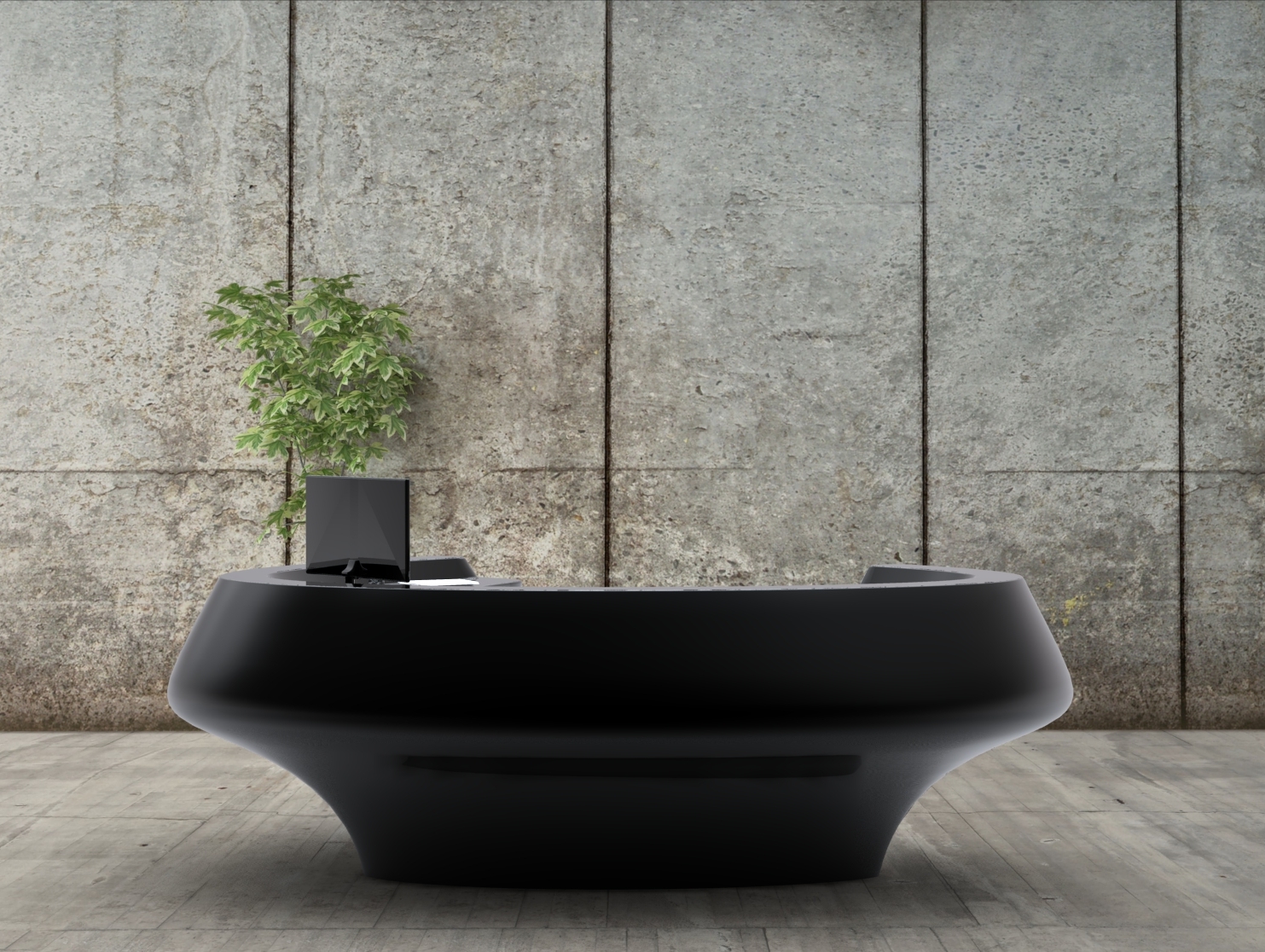 有机造型飞翼接待台-4