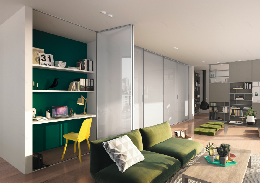 黑色调玻璃隔断打造现代复式公寓-35