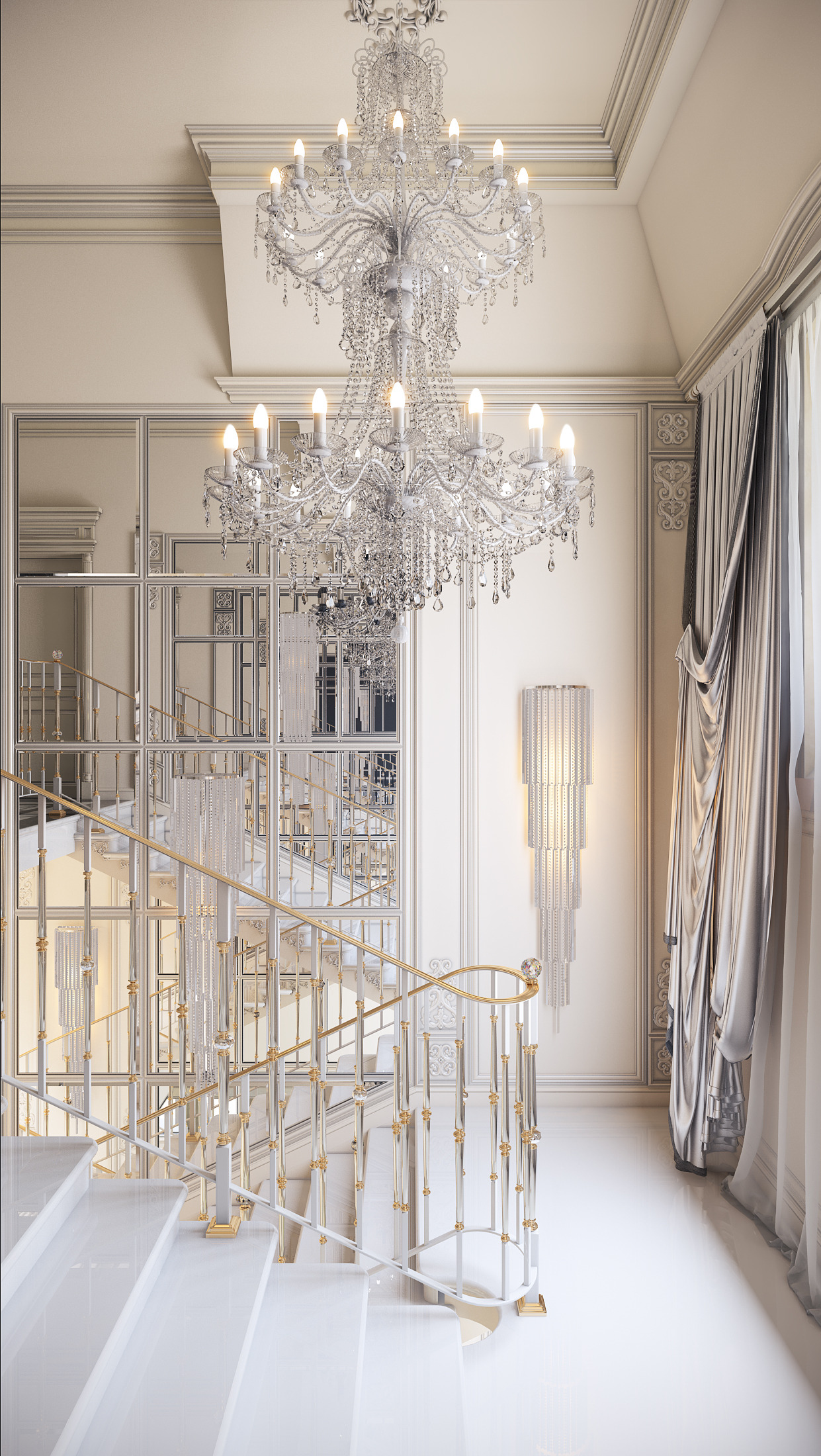 莫斯科轻法式经典住宅设计-55