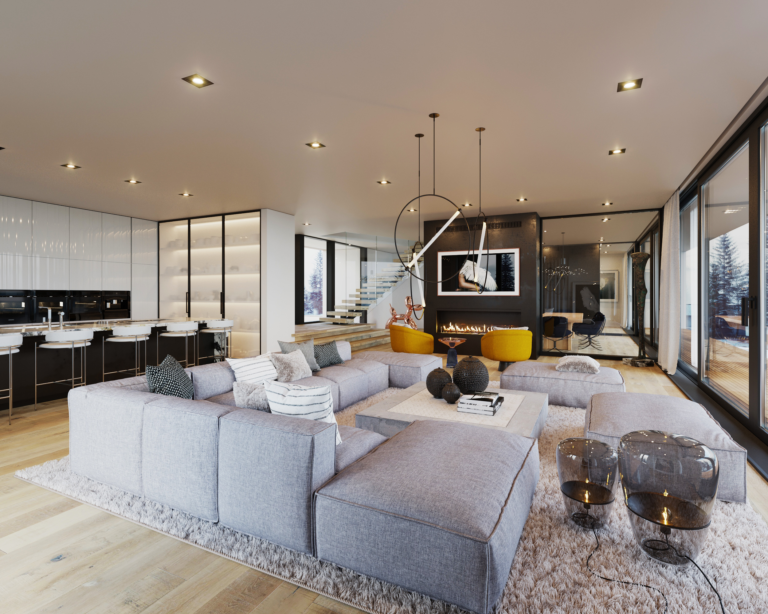 Powder Mountain house visualization. Cinema 4D + Corona-0