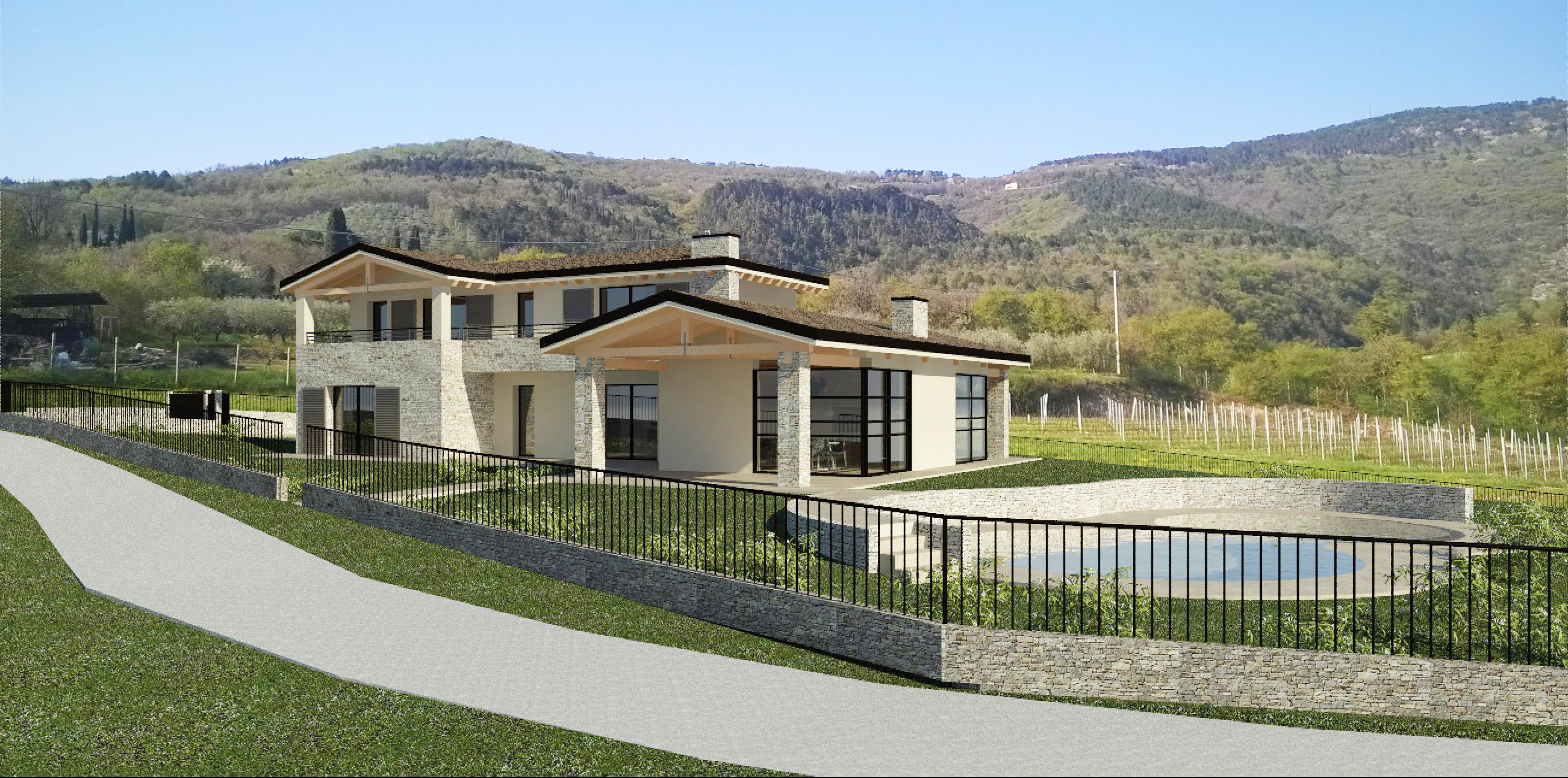 意大利 Costermano 湖畔木质别墅-0