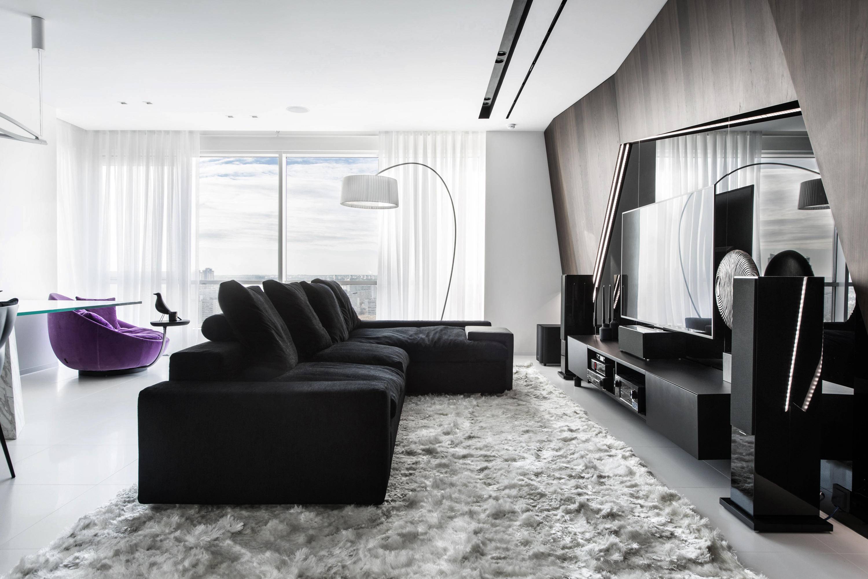 几何矩阵空间 | 暖木与冷玻璃的对比设计-3