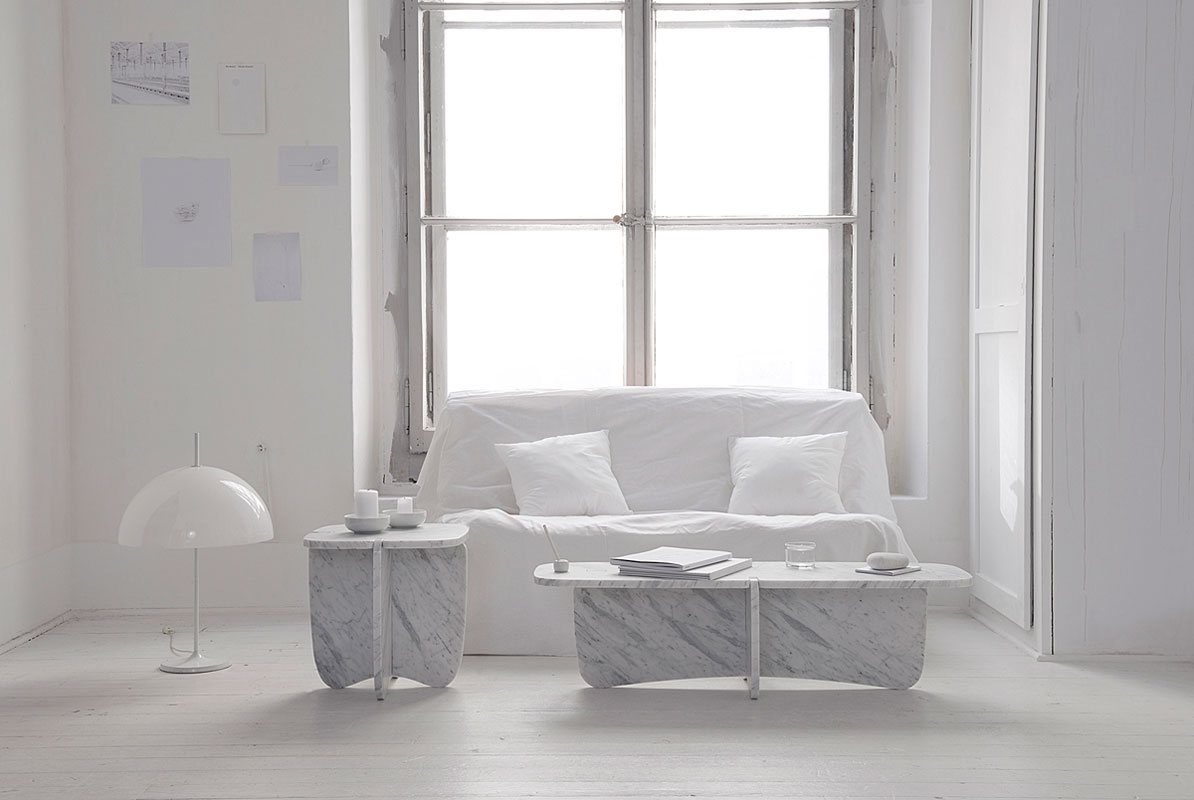 大理石拼接无螺丝桌子 设计巧妙-0