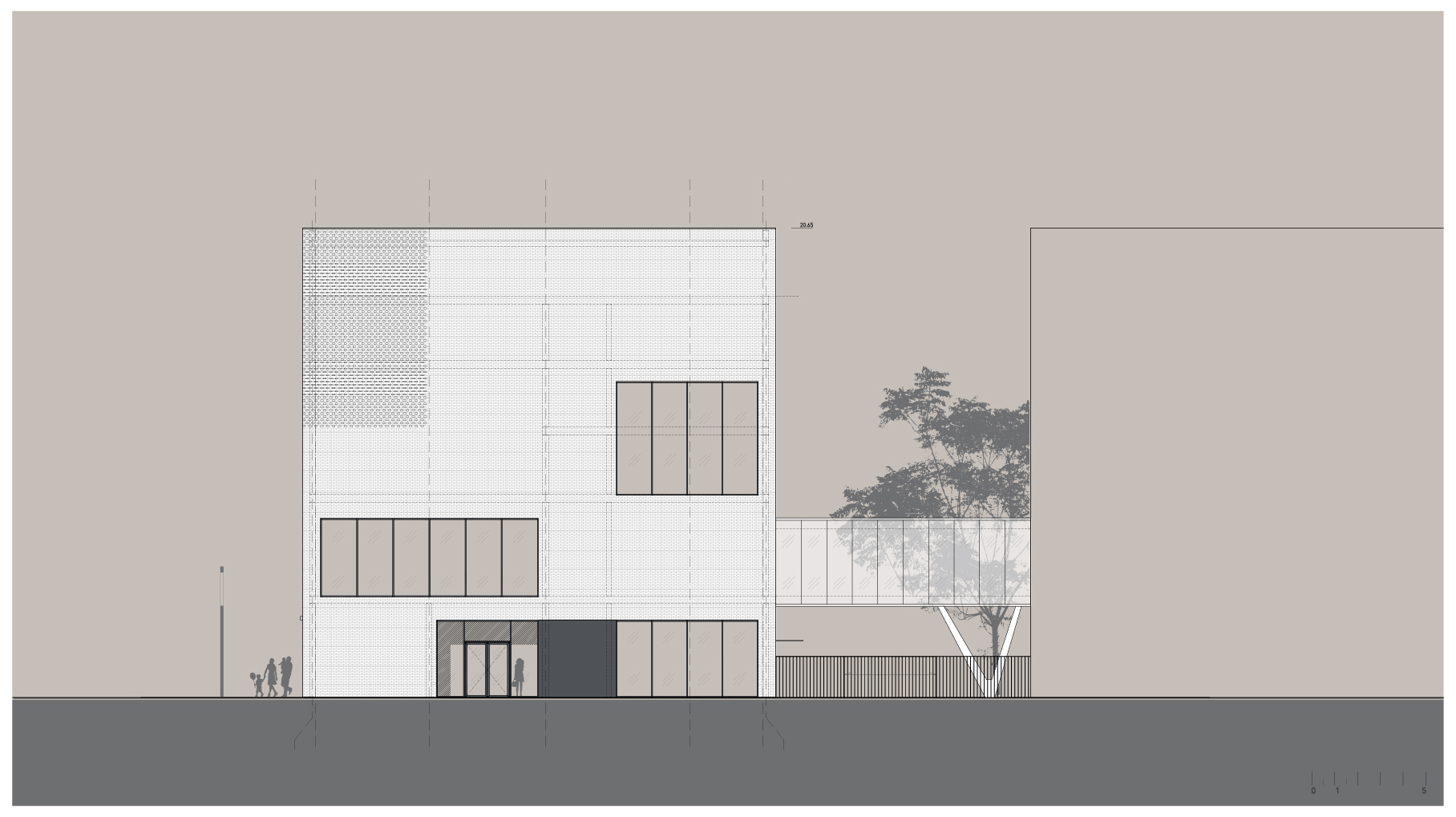弗罗茨瓦夫市第 5 学校团体带击剑厅的混合运动场馆-19
