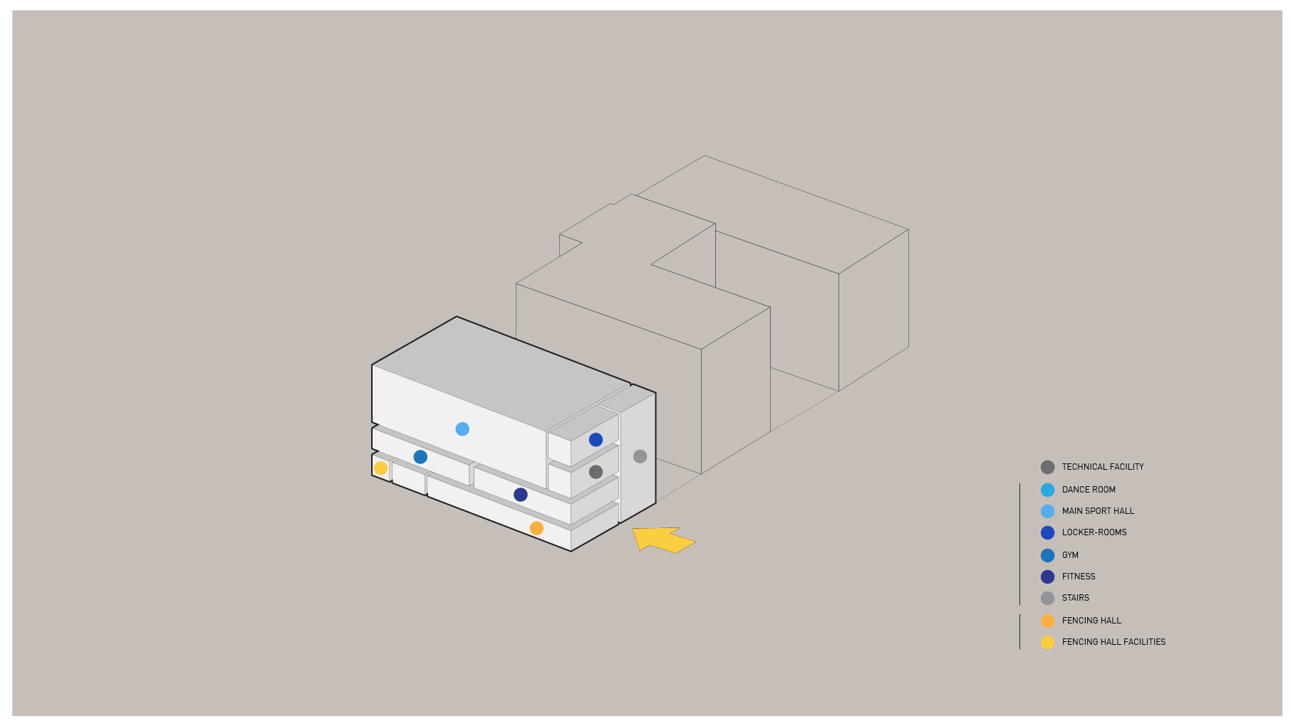 弗罗茨瓦夫市第 5 学校团体带击剑厅的混合运动场馆-12